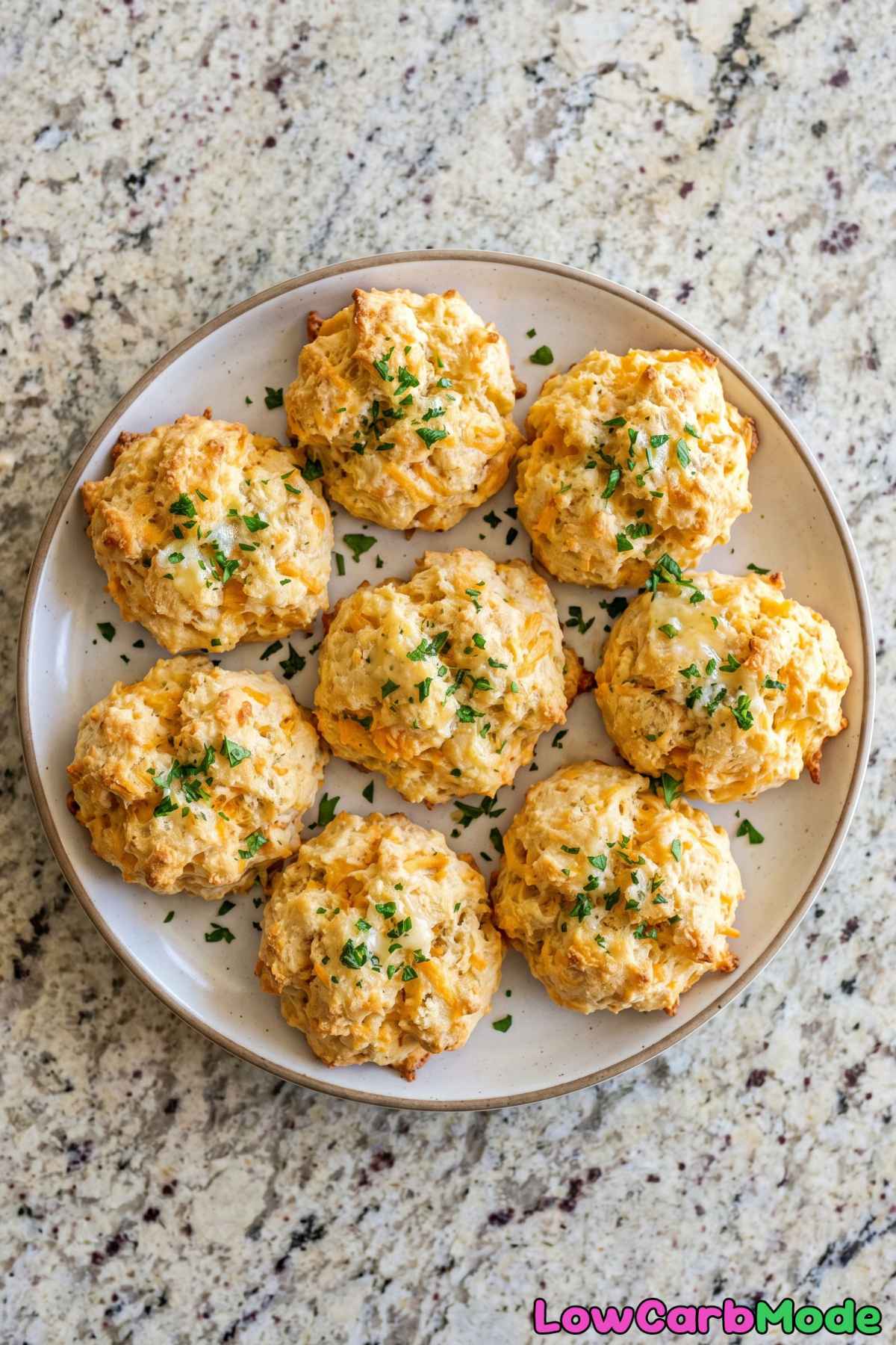 golden keto cheddar bay biscuits close up