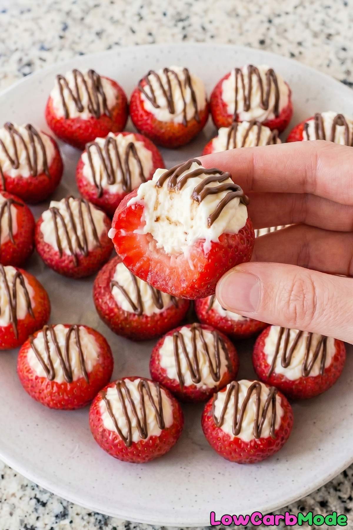 Sweet keto cheesecake stuffed strawberries