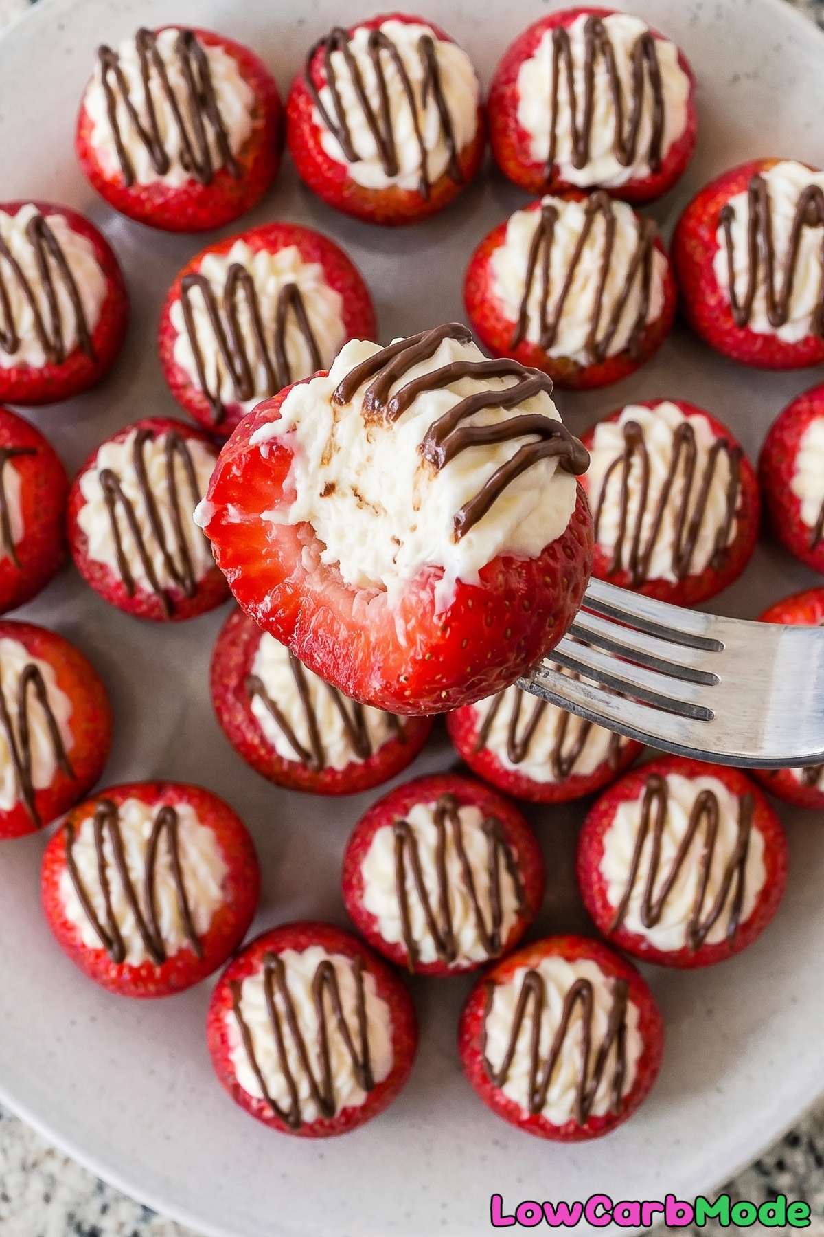 Simple keto cheesecake stuffed strawberries