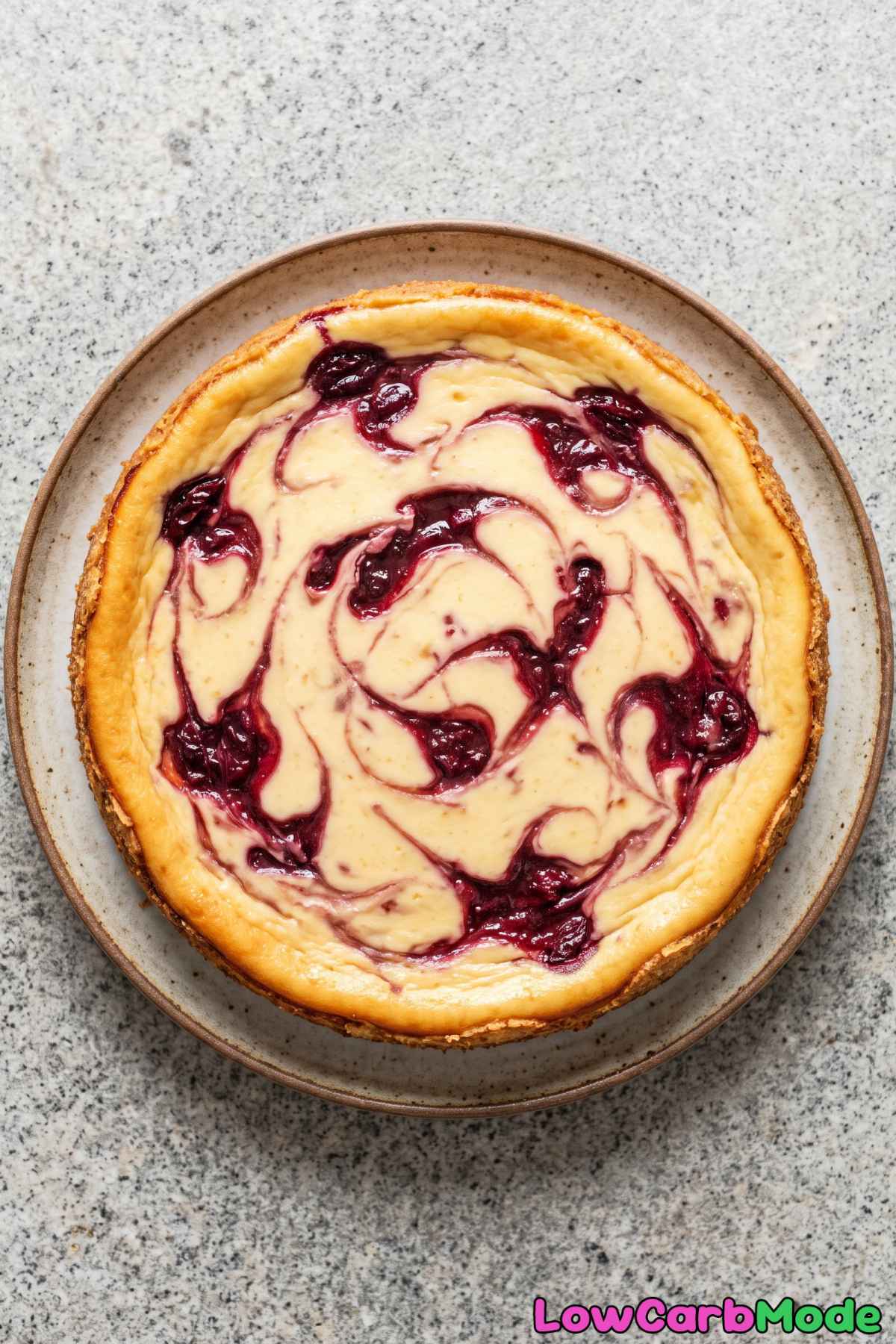 Rich cherry almond keto cheesecake slice