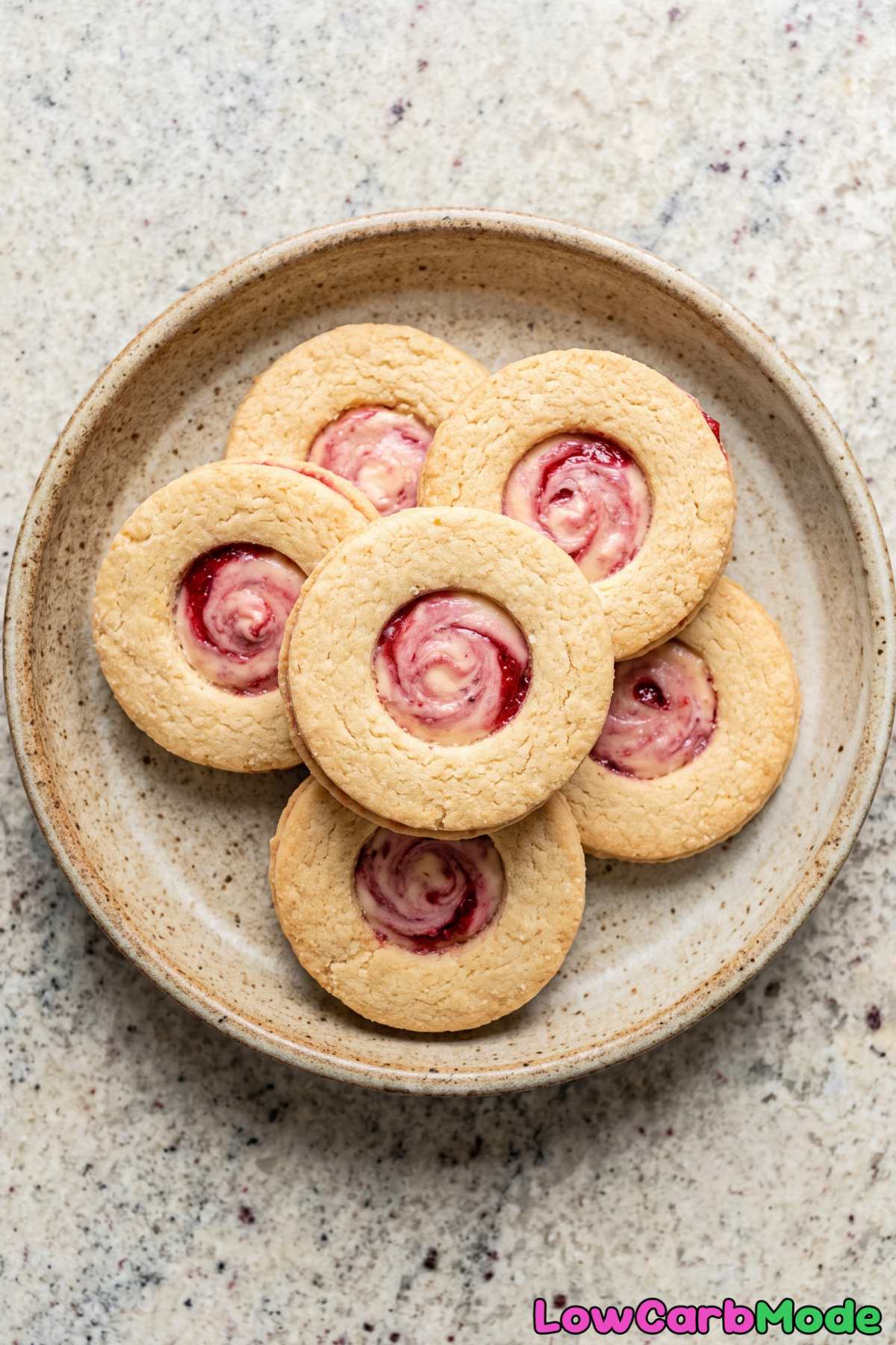 Sweet keto cherry linzer cookies