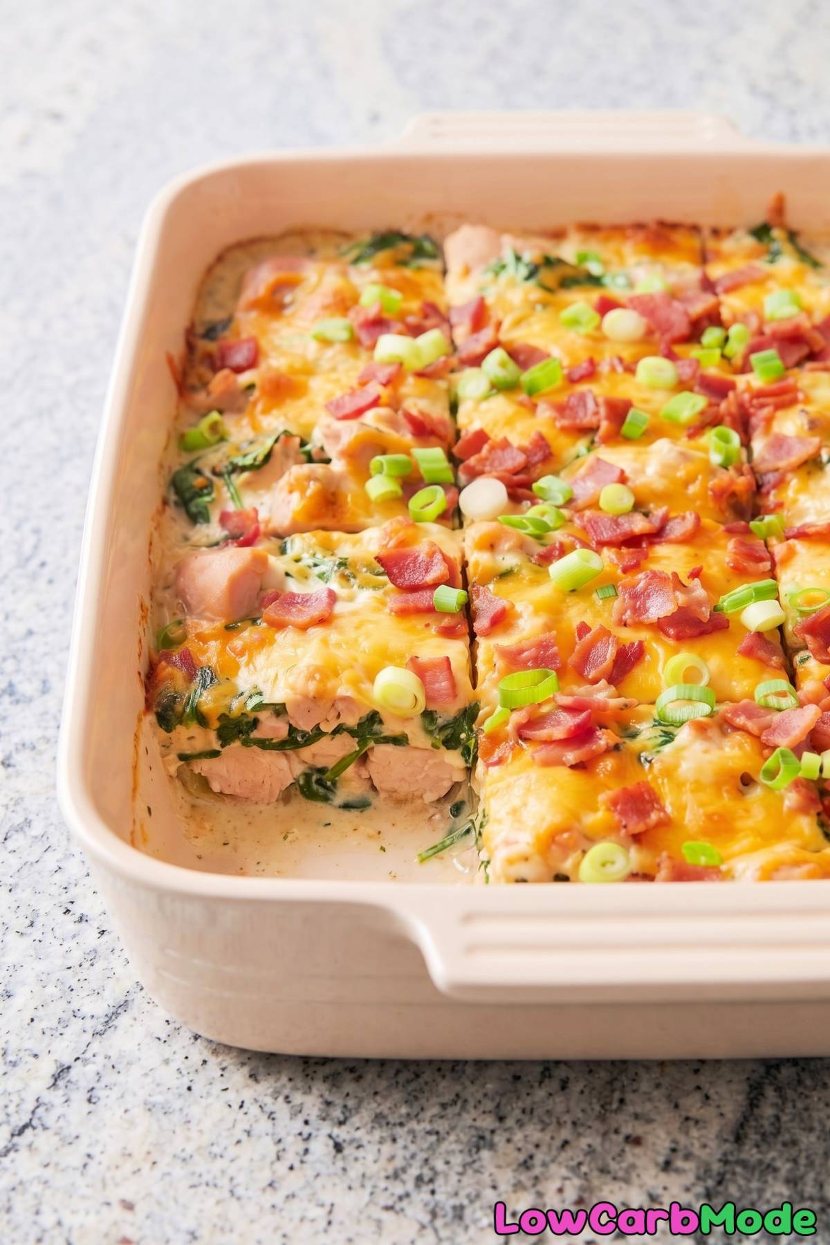 Savory low carb chicken bacon ranch bake