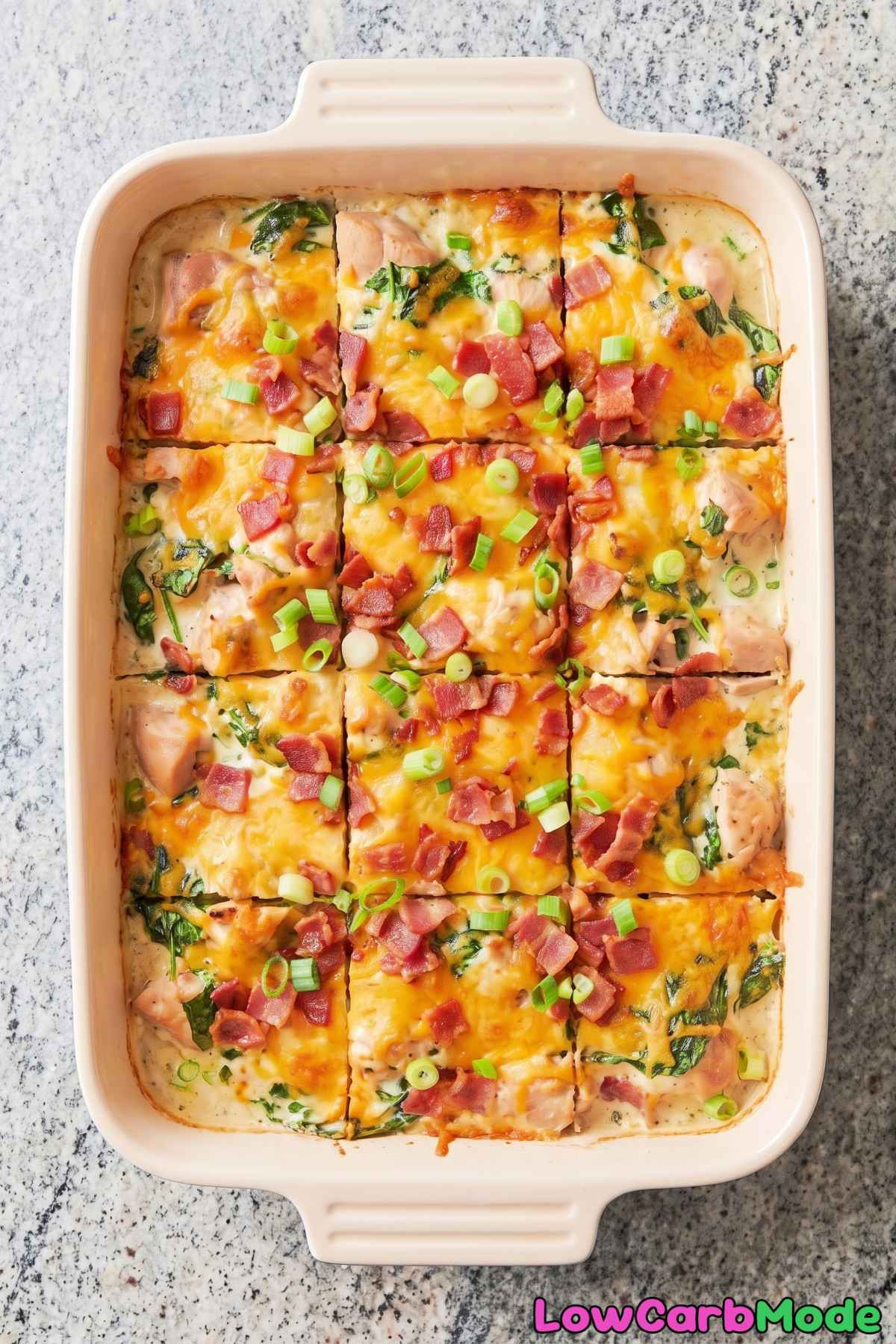 Bubbly keto chicken bacon ranch casserole