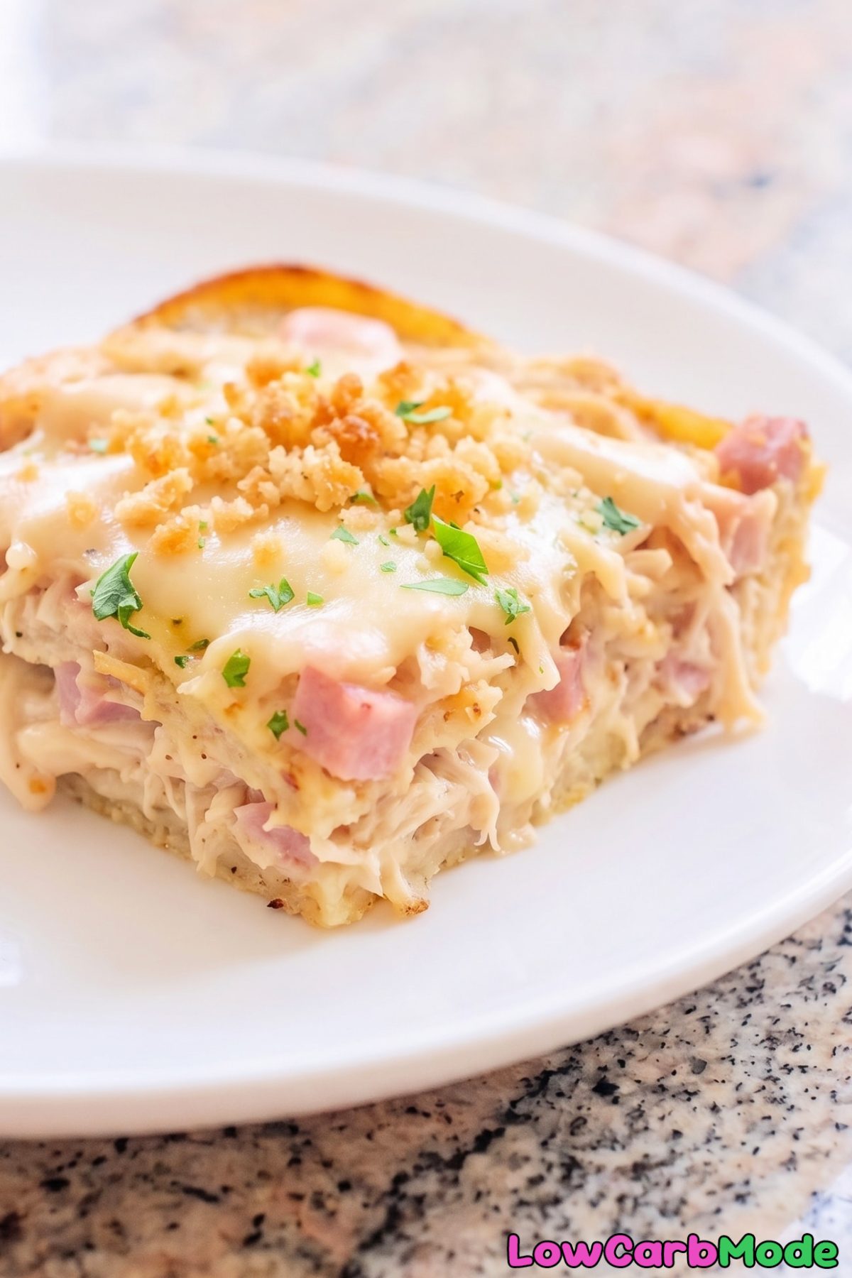 Homemade low carb cordon bleu casserole