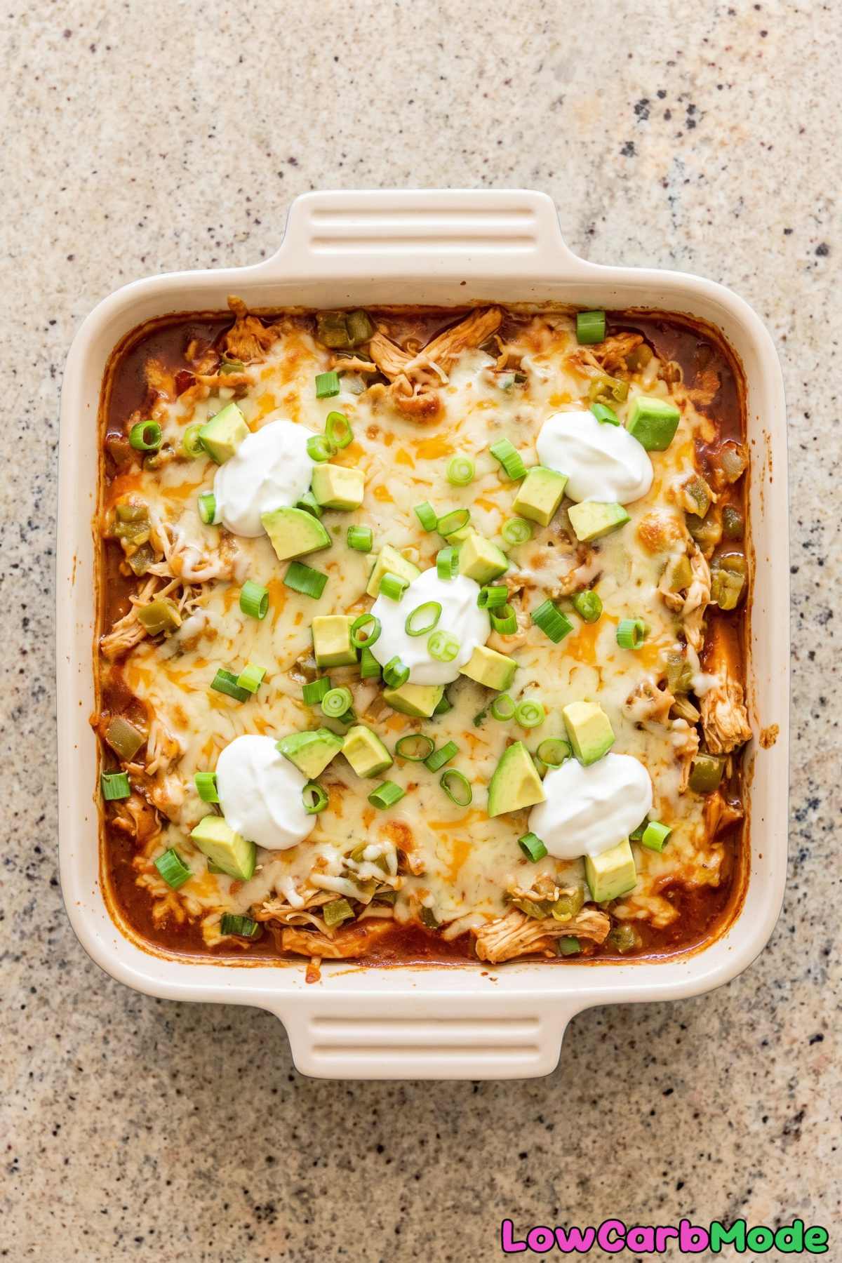 Baked keto chicken enchilada casserole