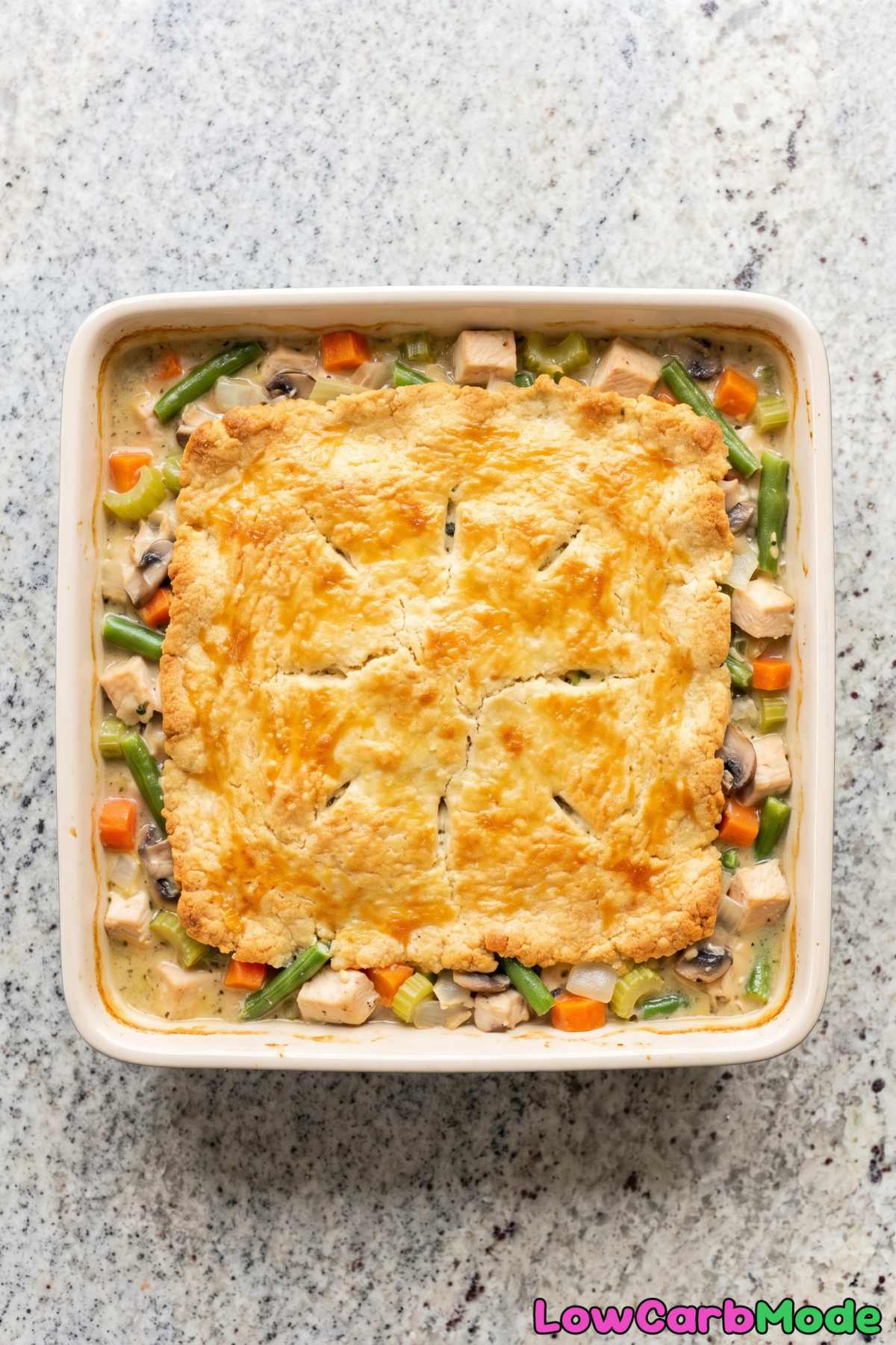 Tender chicken pot pie keto casserole