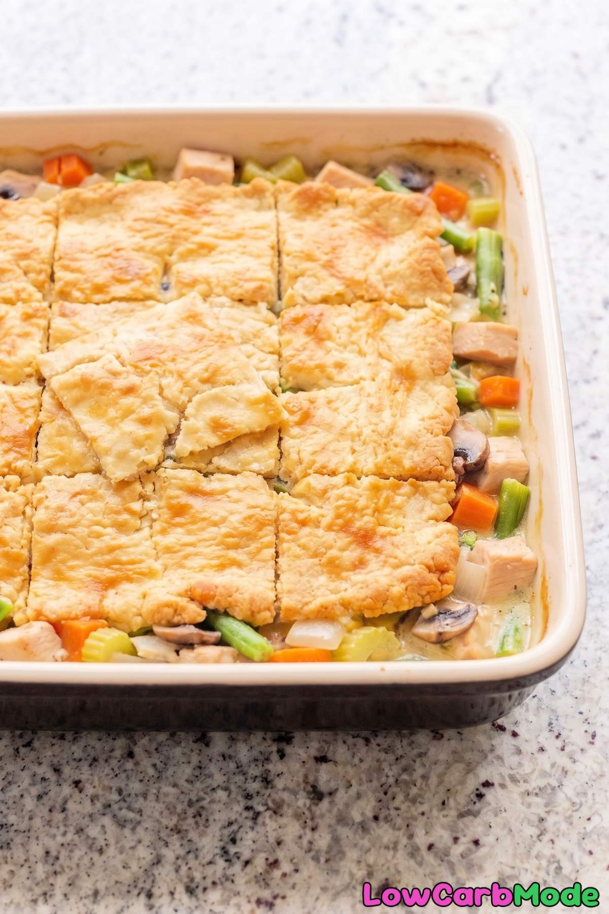 Rich low carb chicken pot pie dinner