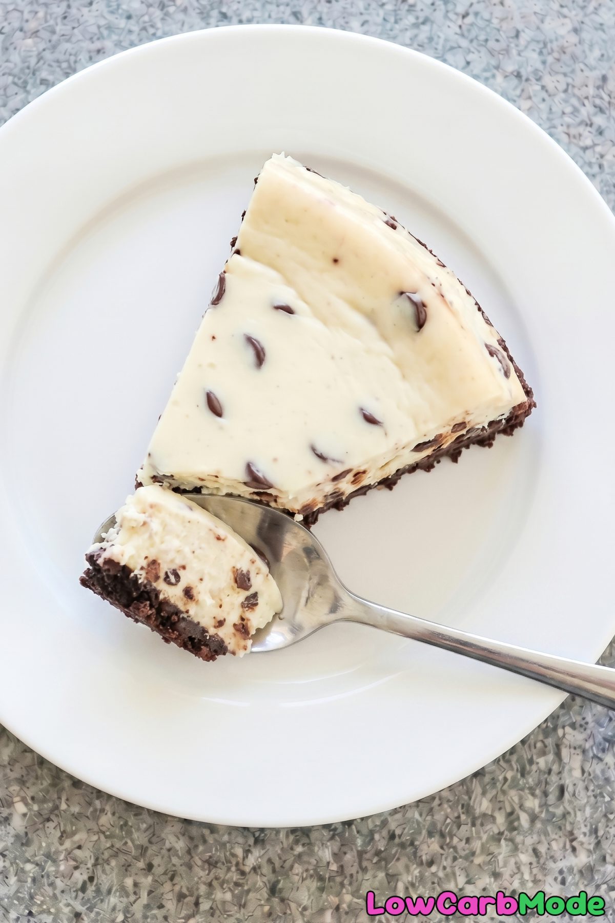 Irresistible keto chocolate chip cheesecake