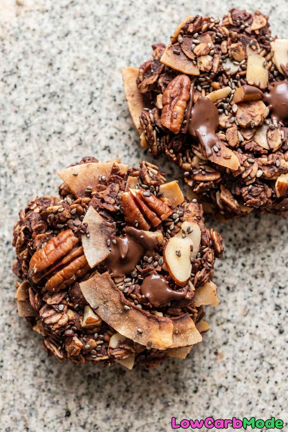Wholesome keto chocolate coconut granola clusters