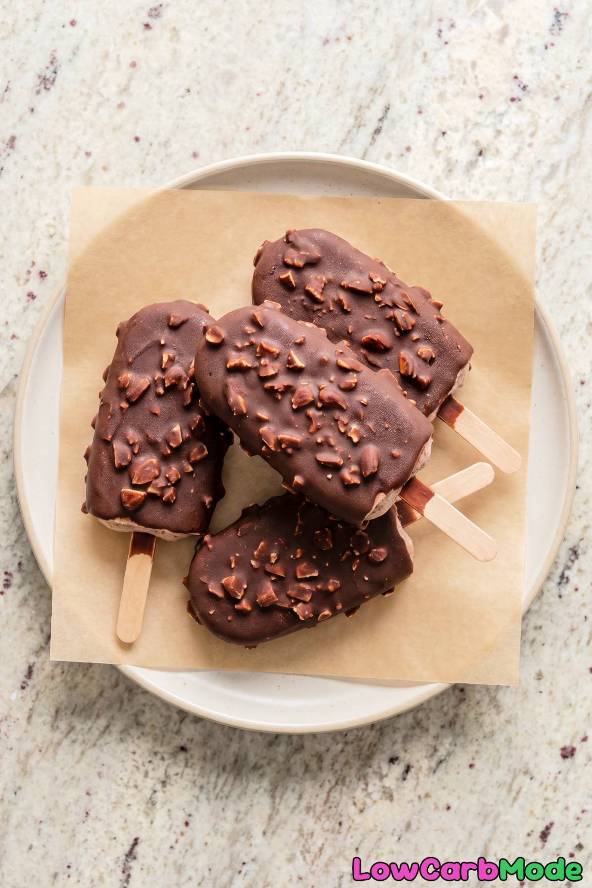 Keto chocolate dipped ice cream bars