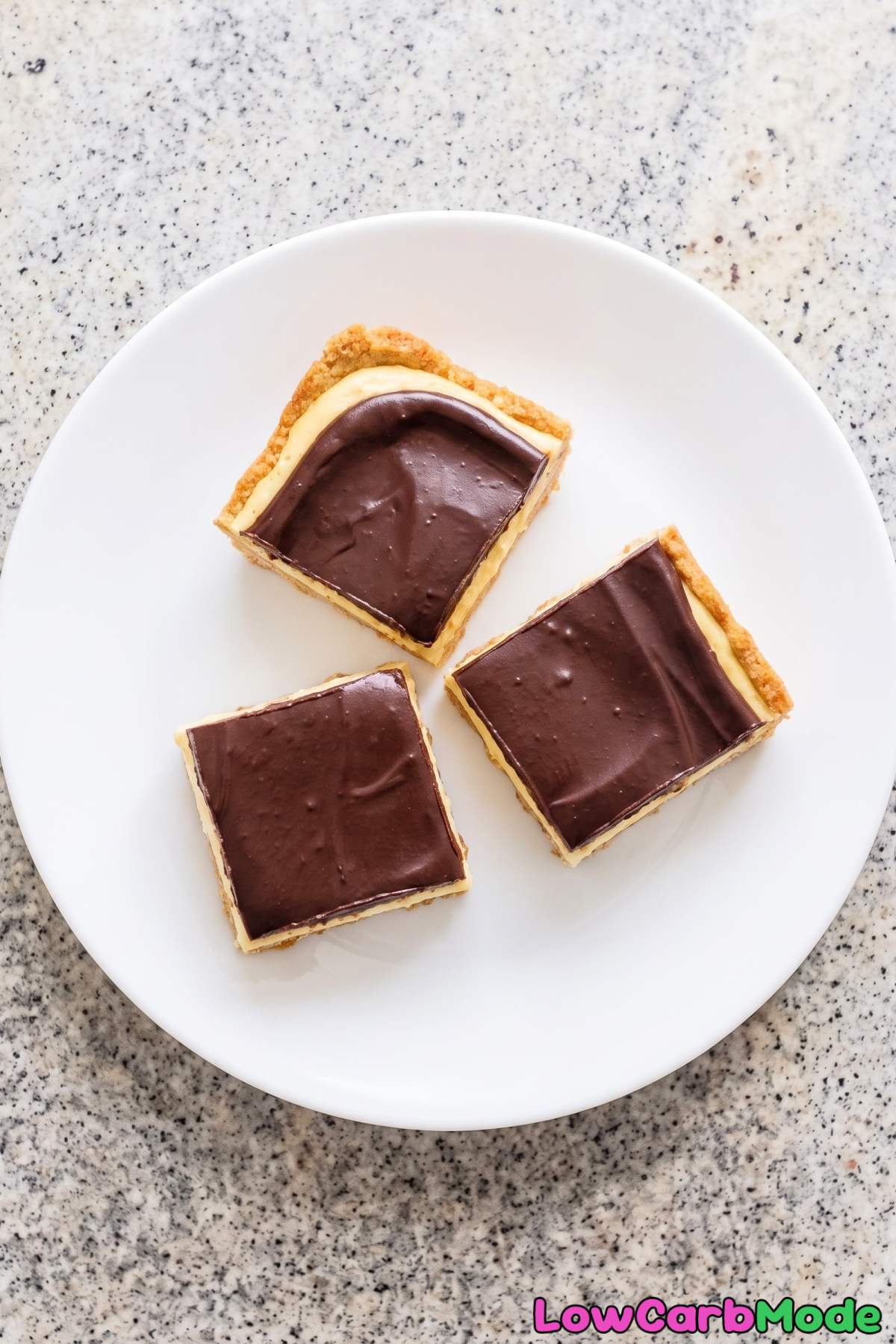 Square cut keto chocolate eclair bar