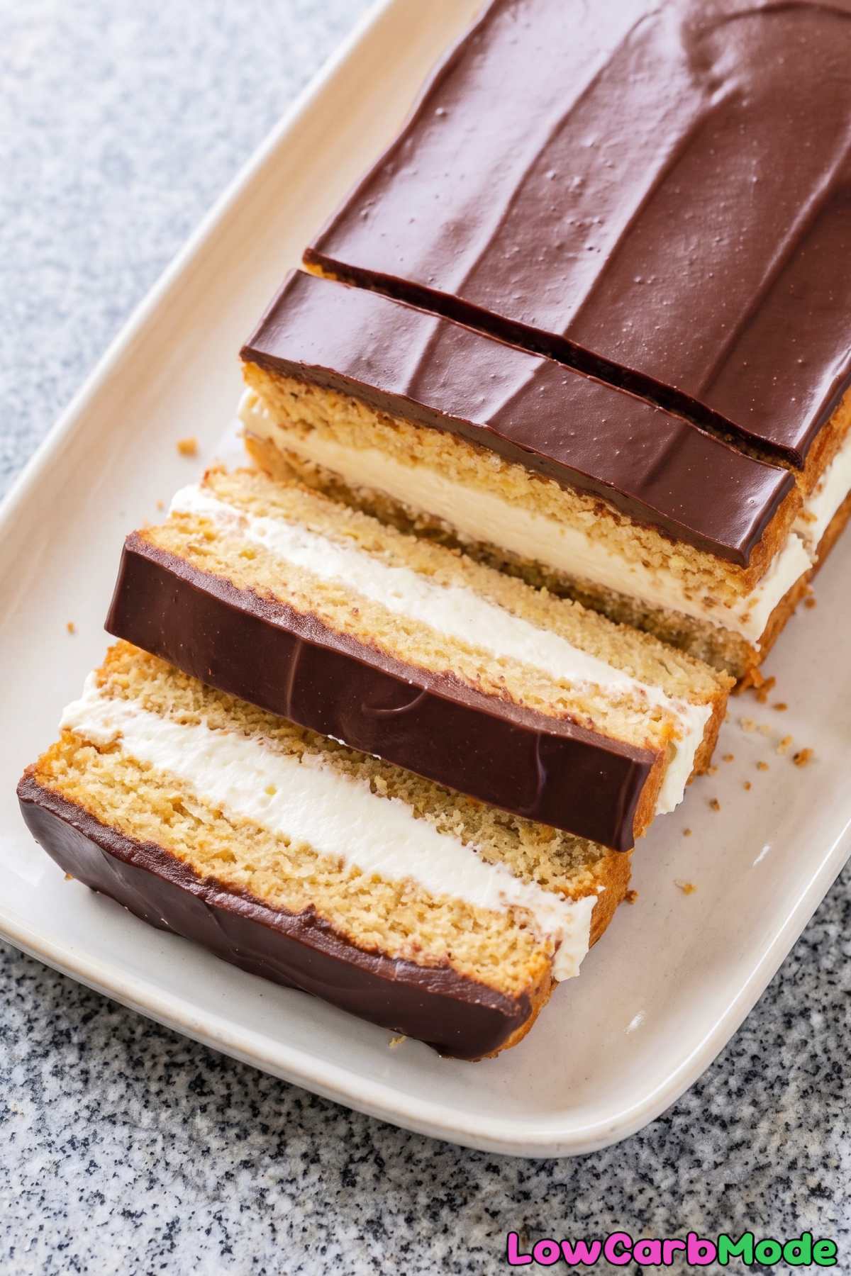 Decadent keto chocolate eclair layers