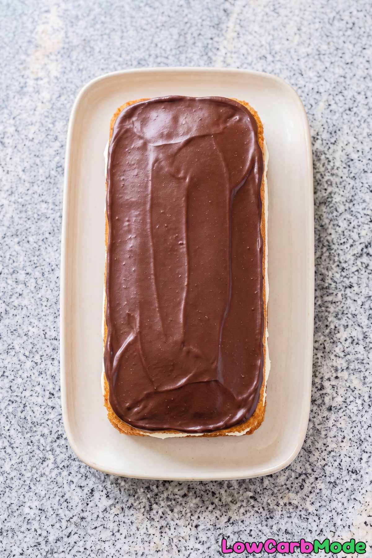 Homemade keto chocolate eclair dessert