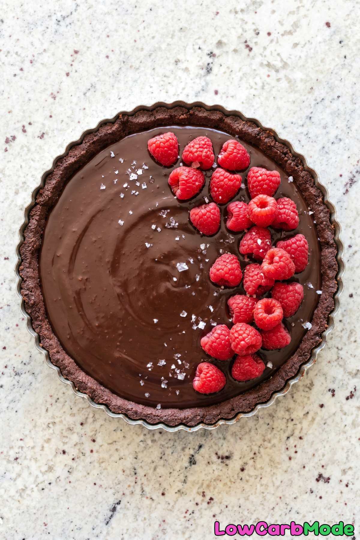 Smooth keto chocolate ganache tart