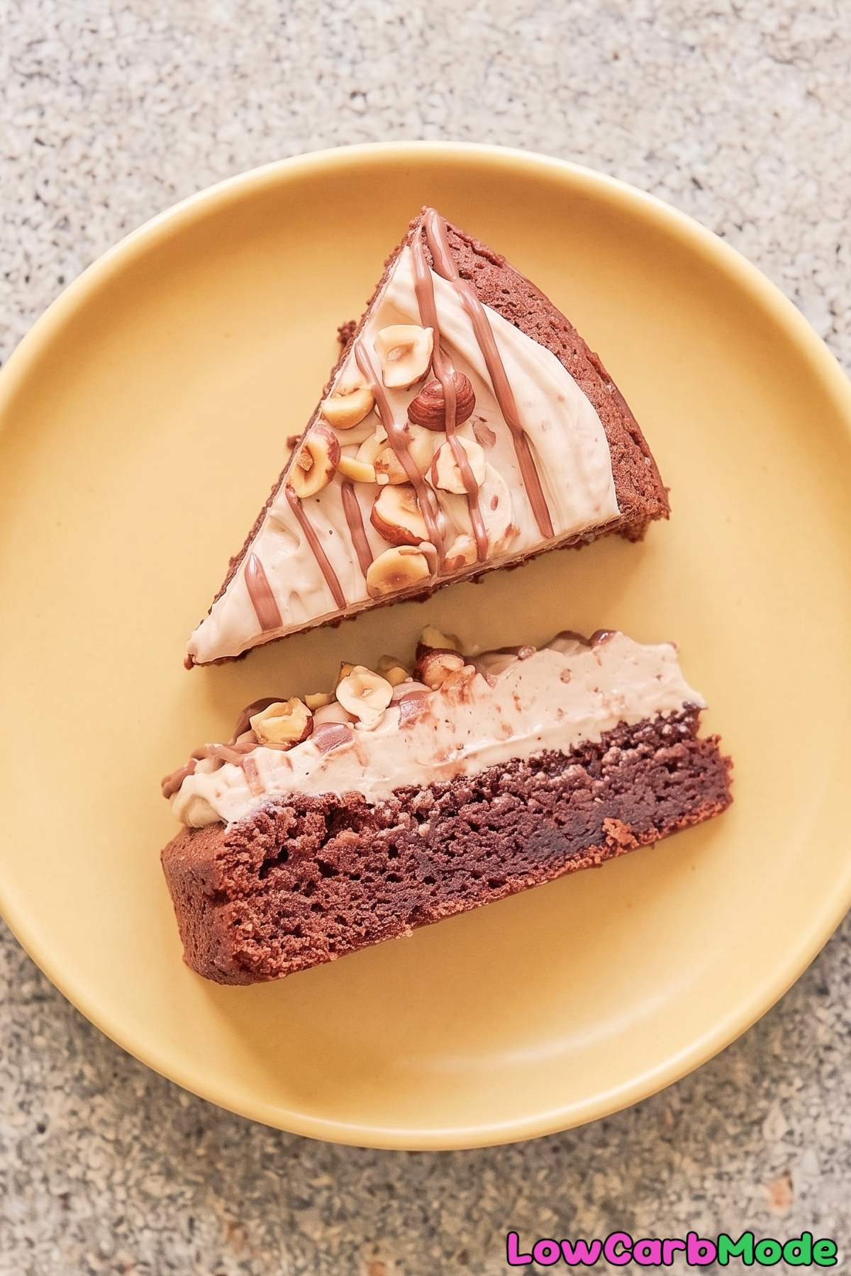 Low carb chocolate hazelnut cream cake