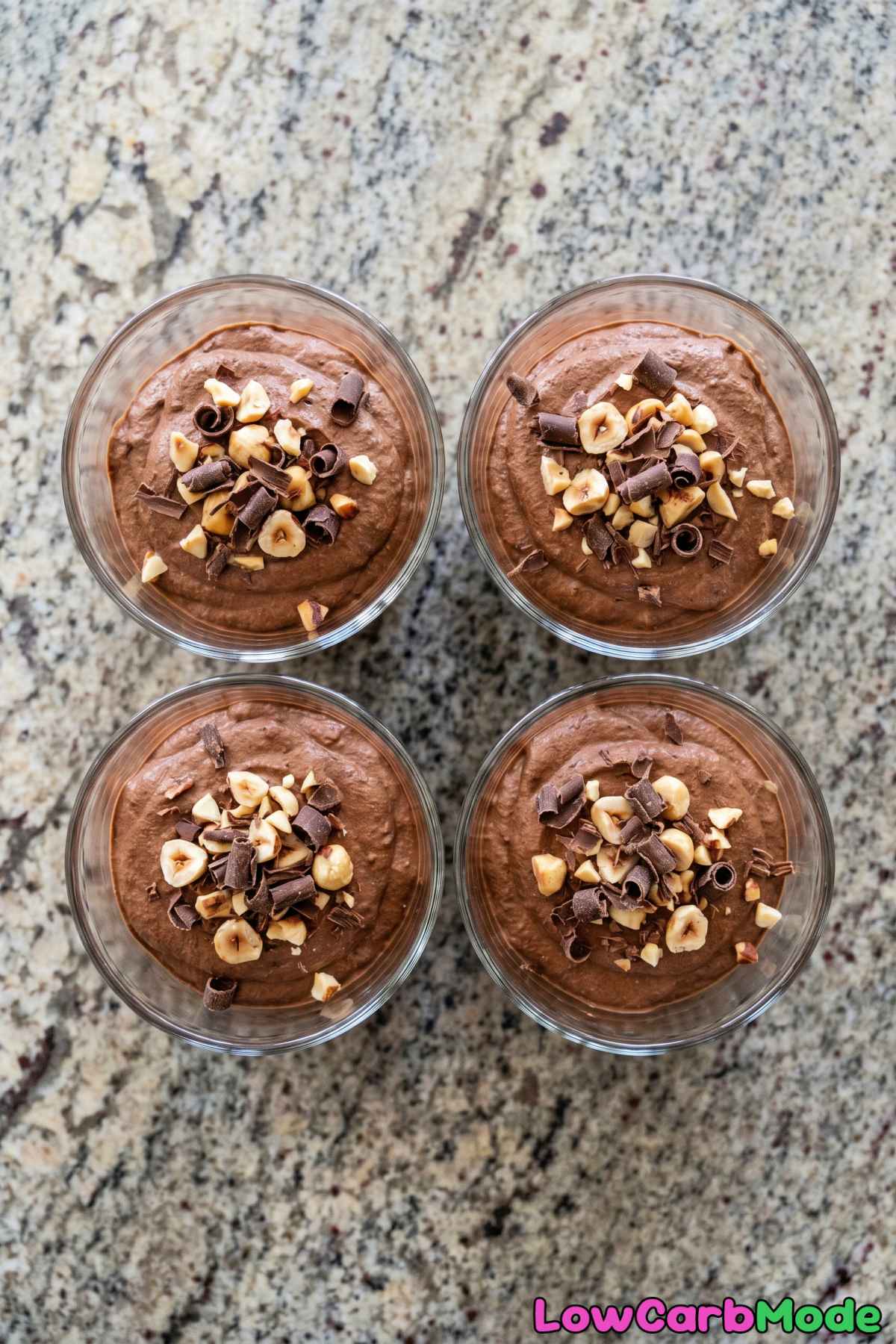 Silky keto chocolate hazelnut mousse