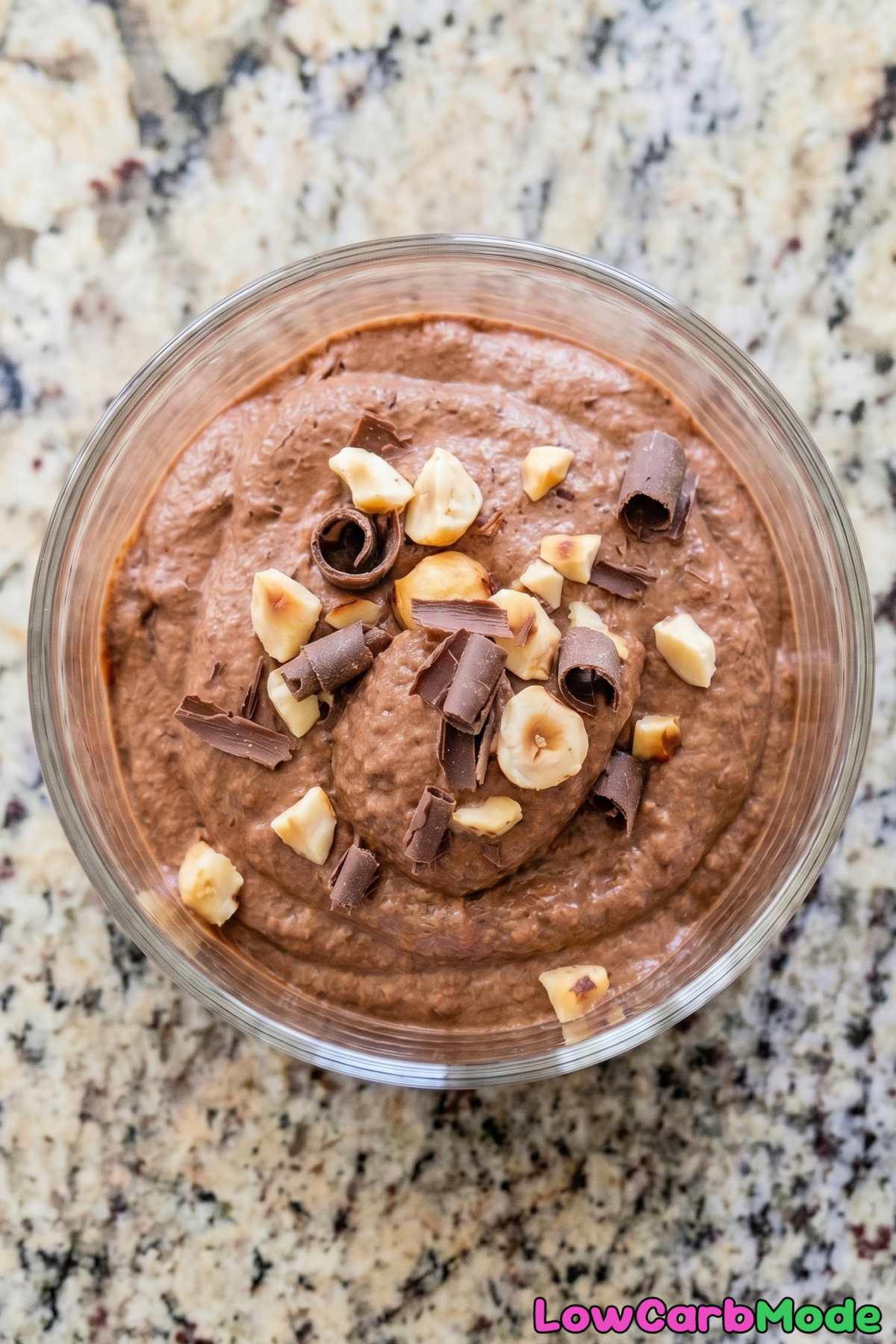 Indulgent keto chocolate hazelnut mousse