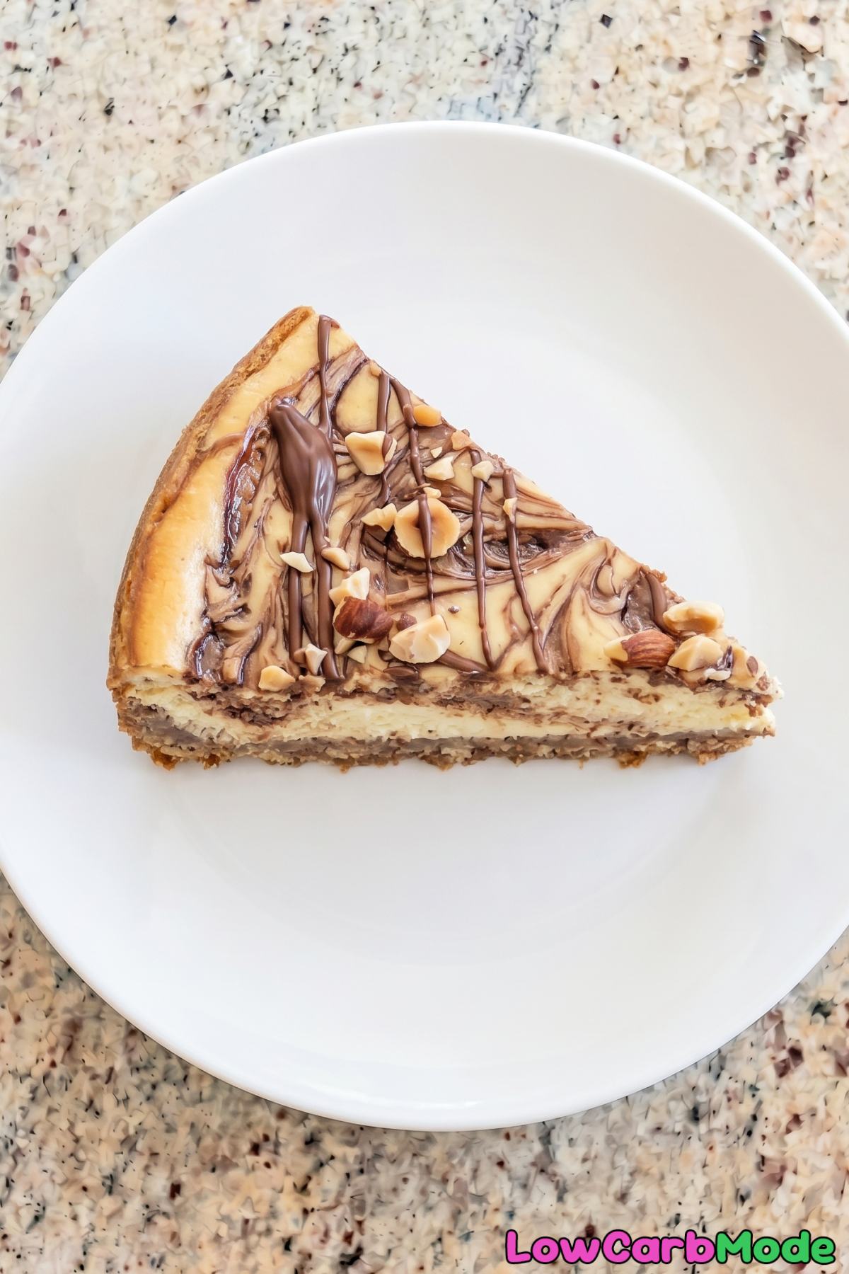 Indulgent keto chocolate hazelnut cheesecake