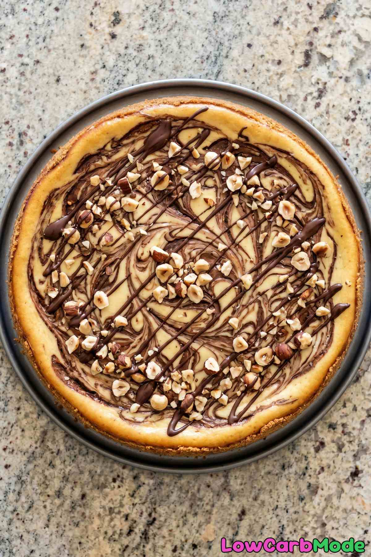 Luscious keto chocolate hazelnut cheesecake slice