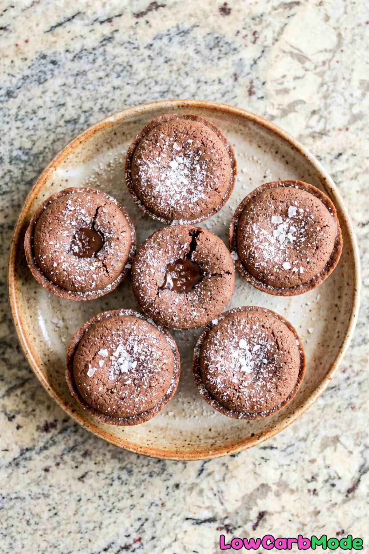 Homemade keto chocolate lava cookie cups