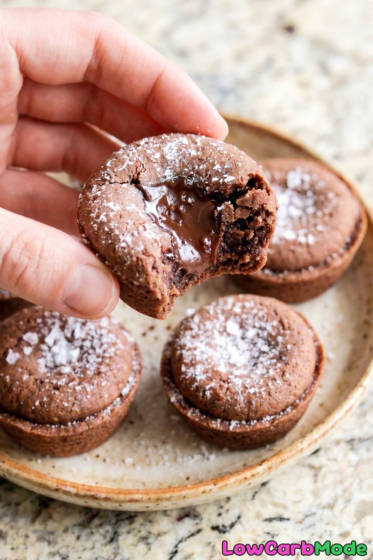Warm keto chocolate lava cookie cups