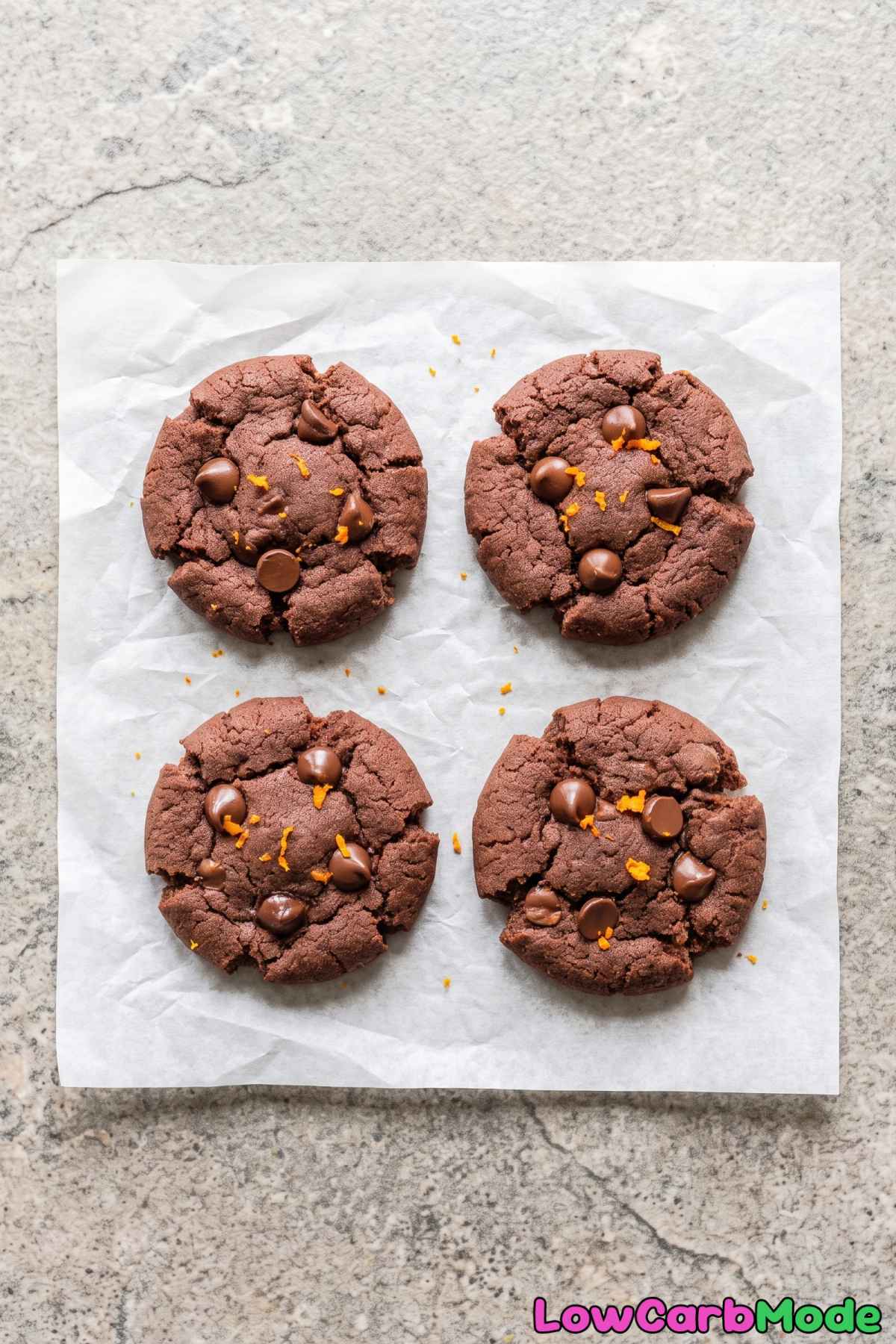Sugar free chocolate orange keto cookies