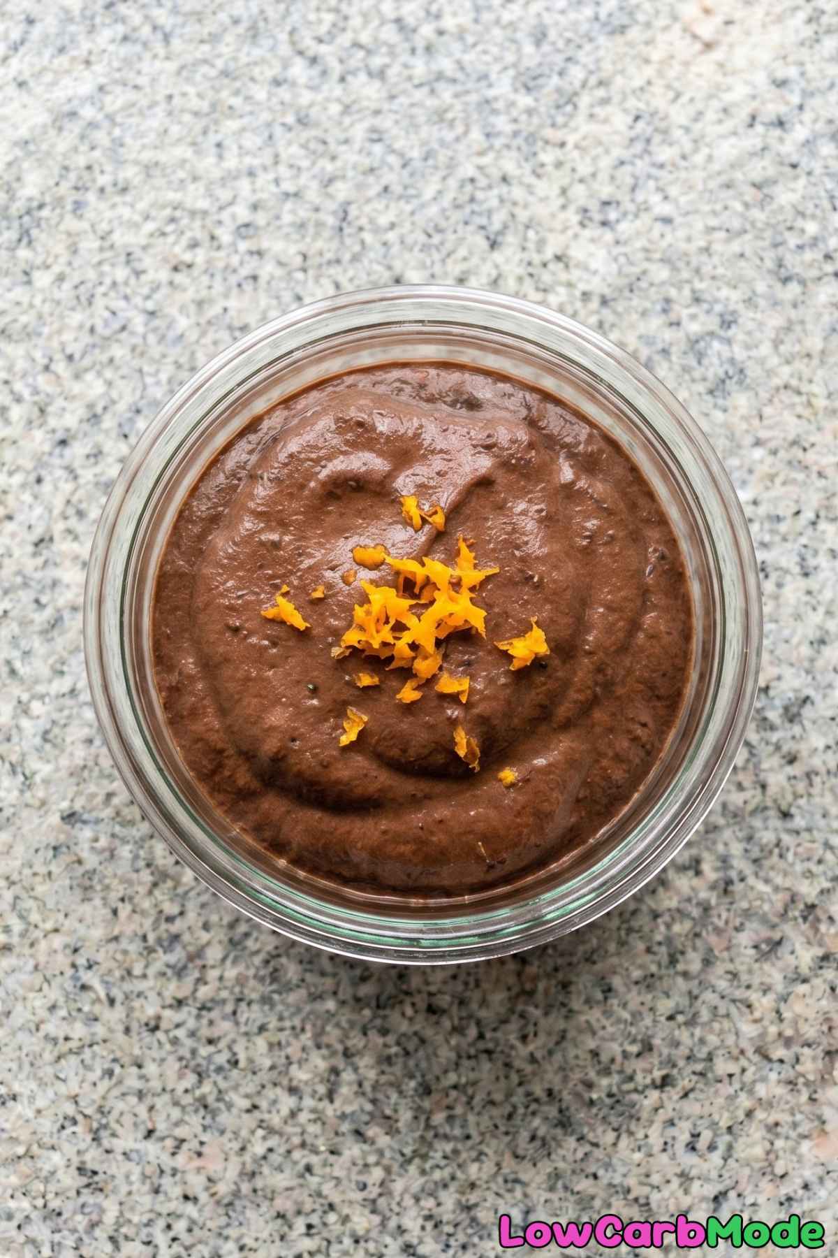 Luscious keto chocolate orange mousse bowl