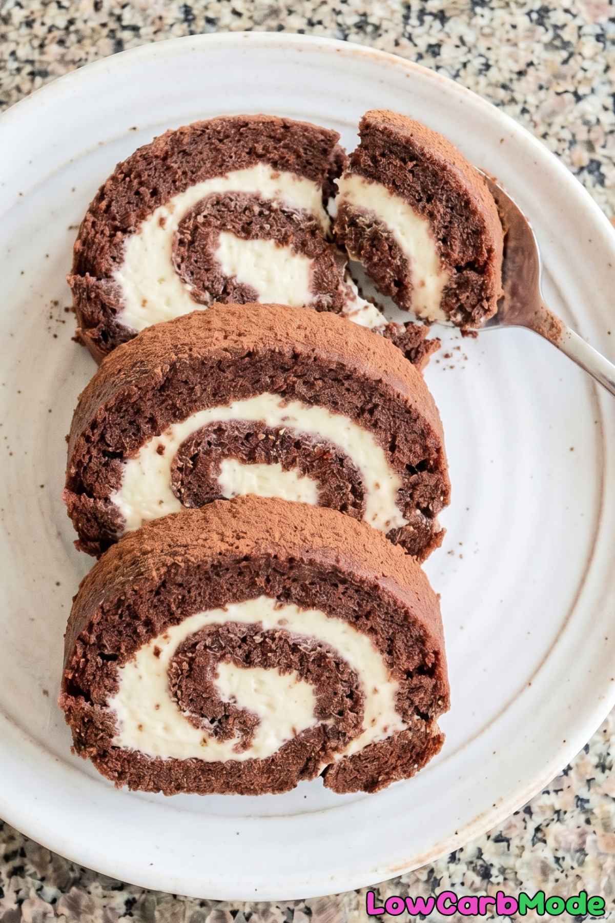 Homemade keto chocolate swiss roll recipe