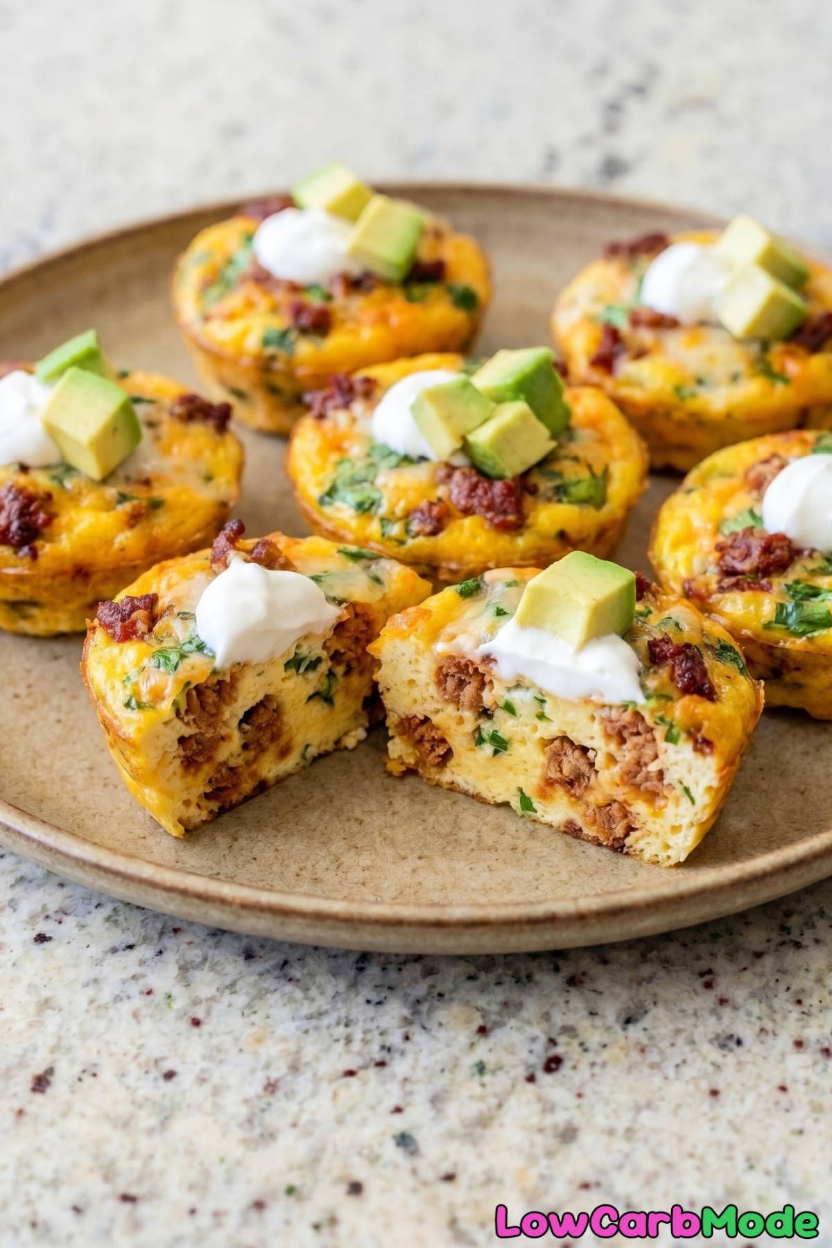 savory chorizo egg bites on a plate