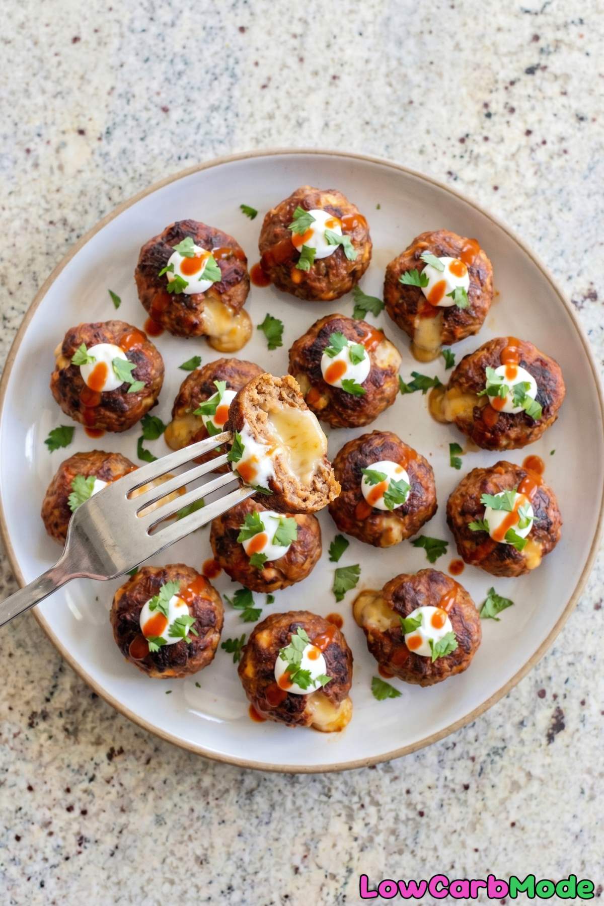 Easy keto chorizo smoked gouda meatballs