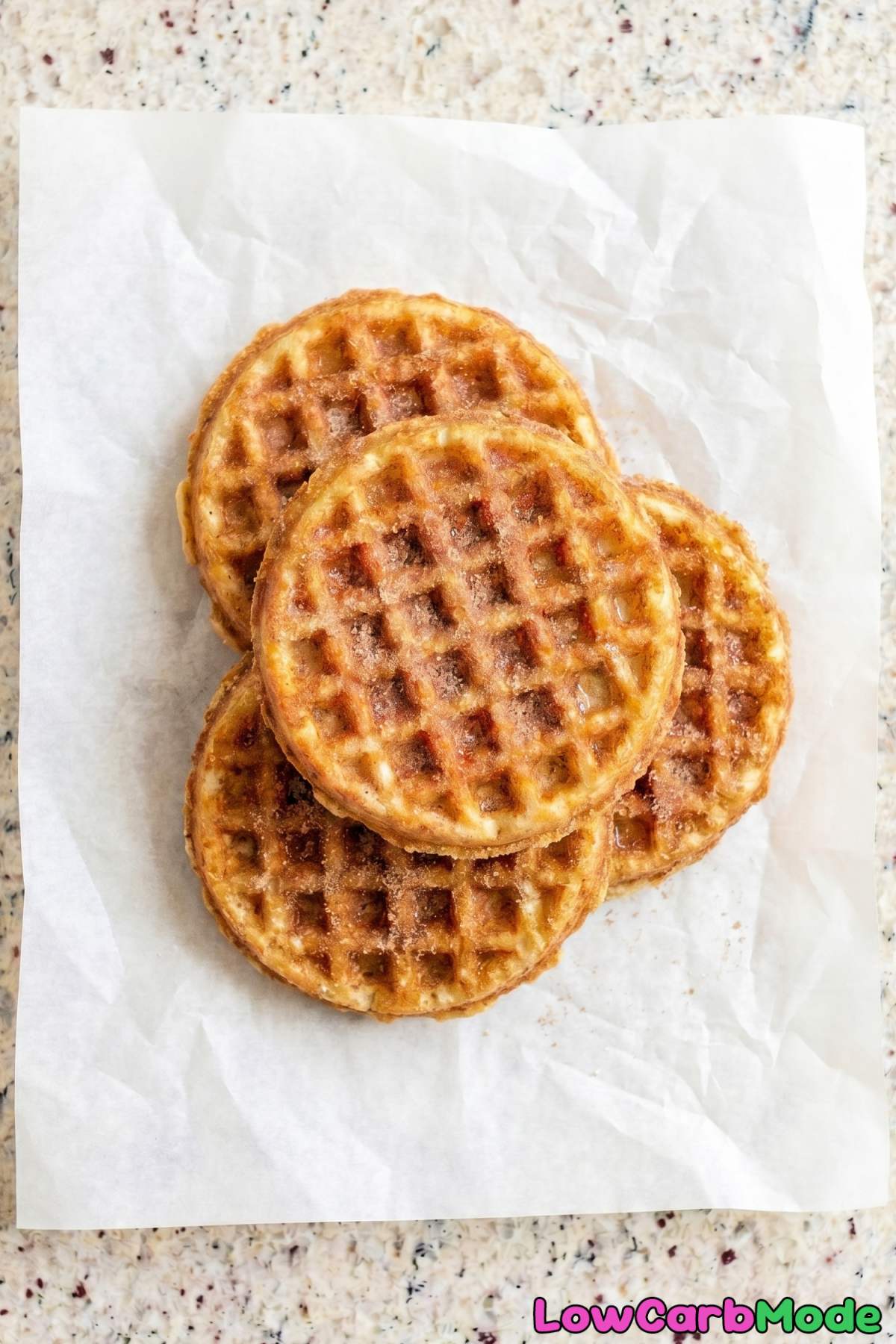 Decadent keto churro chaffles with sugar