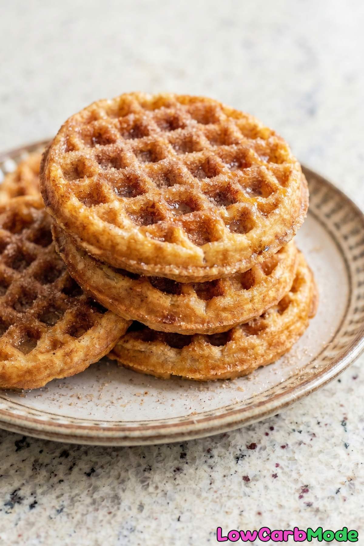 Fluffy keto churro chaffles fresh made