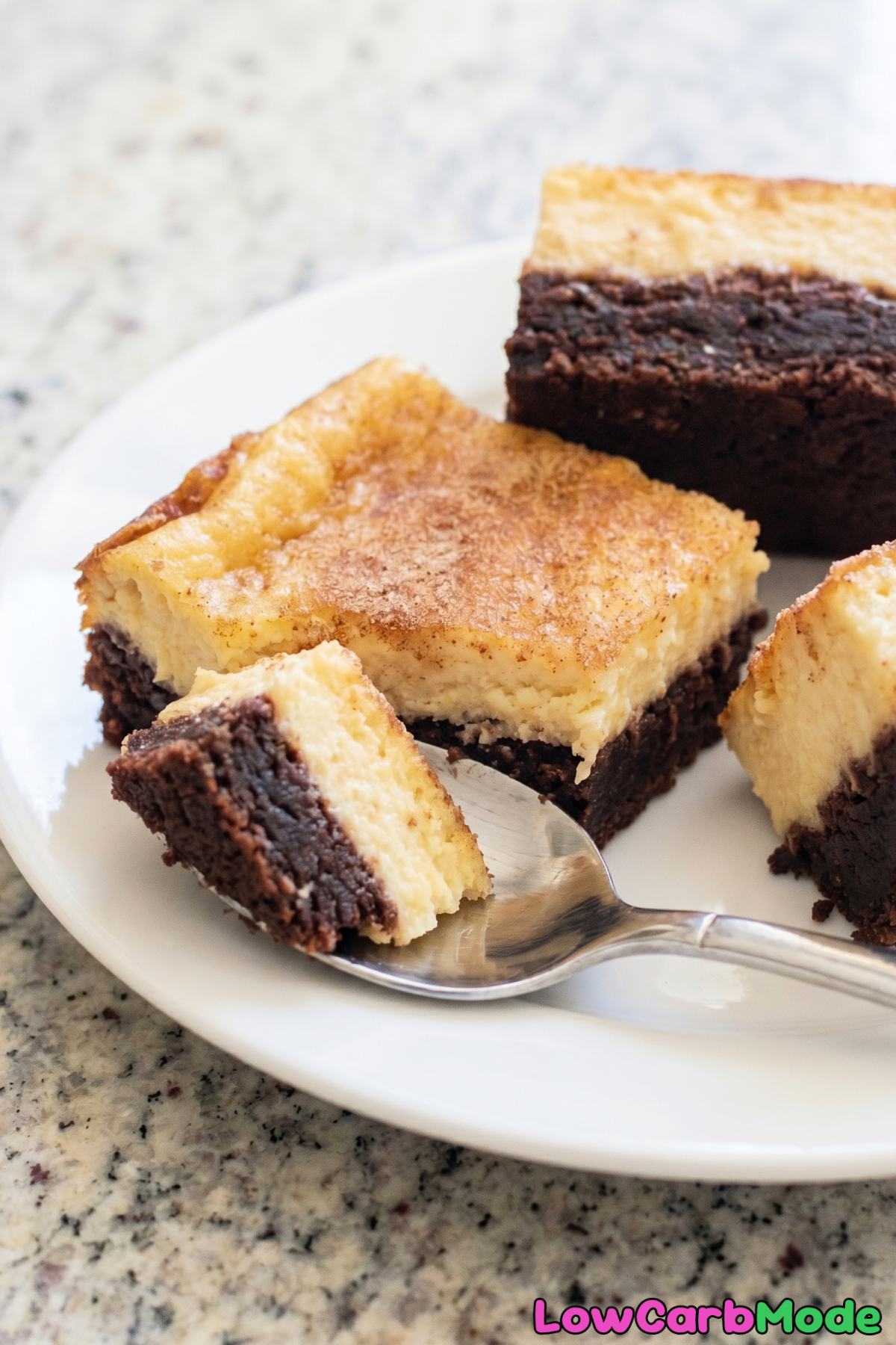 indulgent keto cheesecake churro brownies