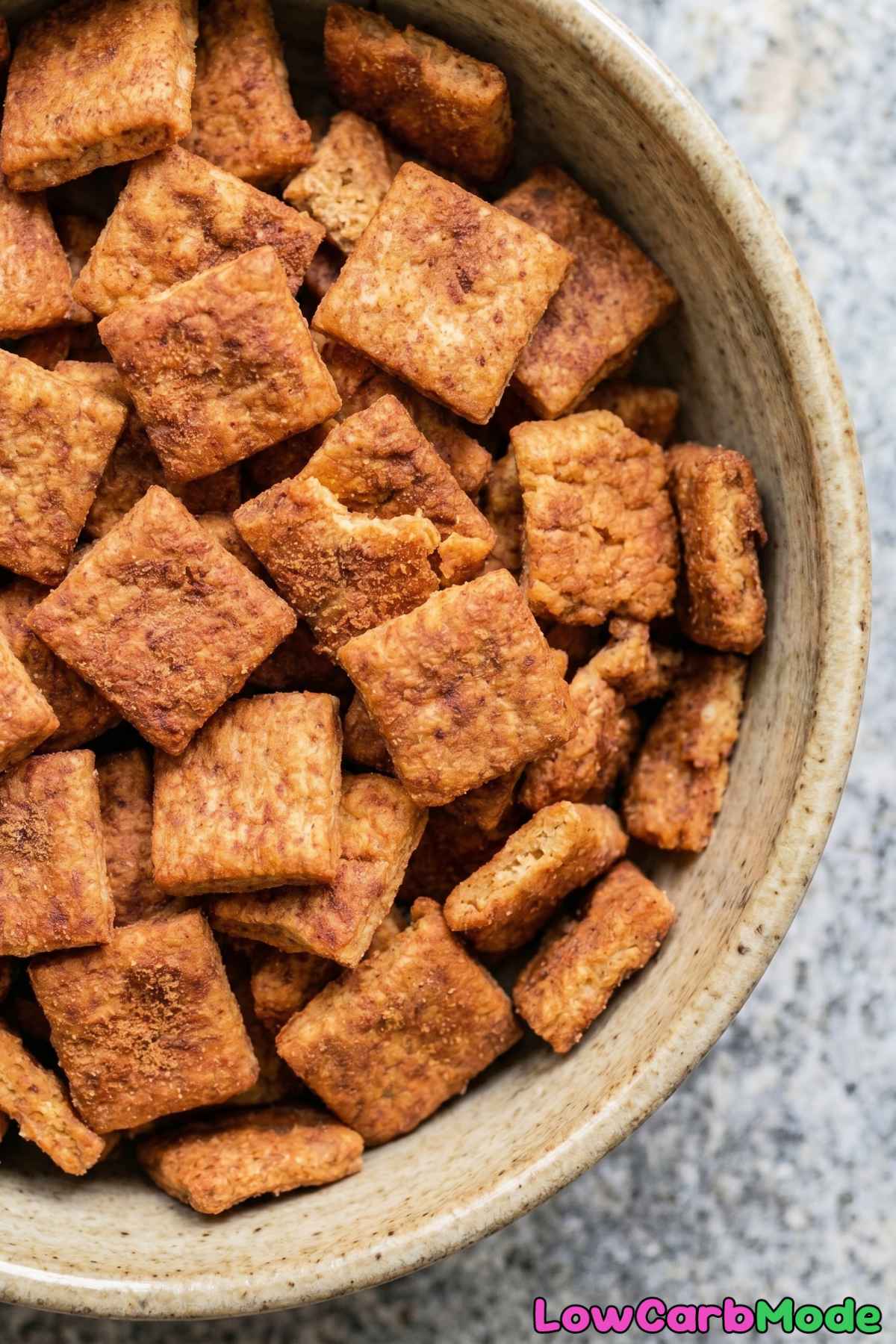 Wholesome keto cinnamon crunch cereal served