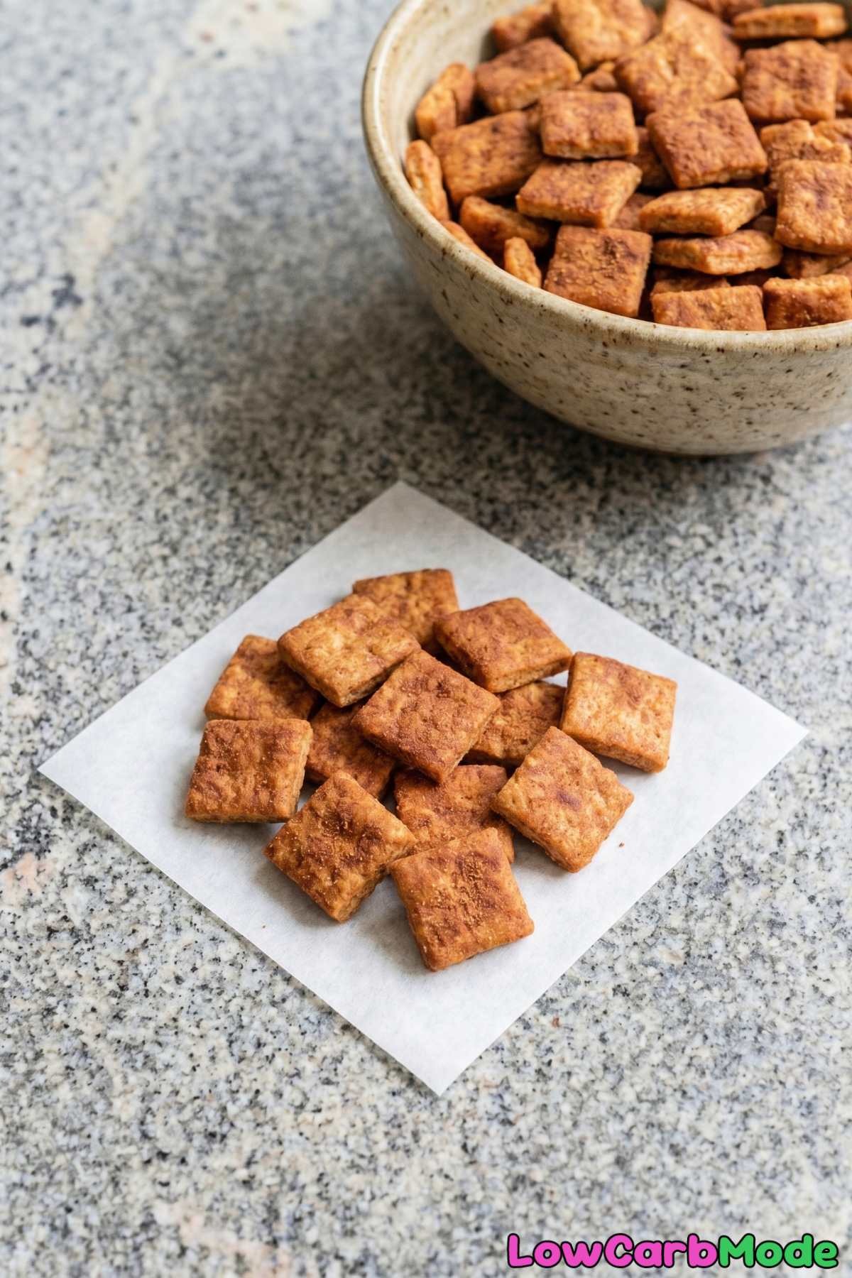 Satisfying keto cinnamon crunch cereal portion