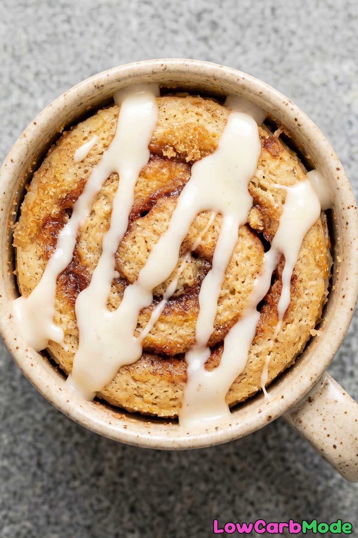 Cozy keto cinnamon roll mug cake