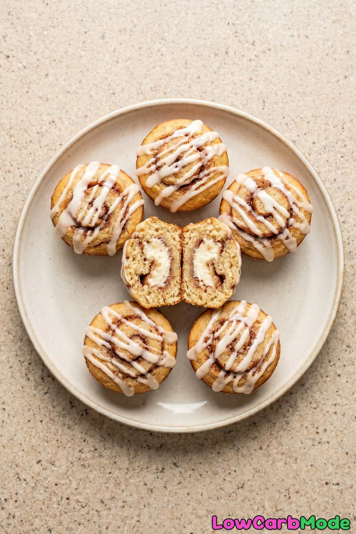 Tender cinnamon roll stuffed keto muffins