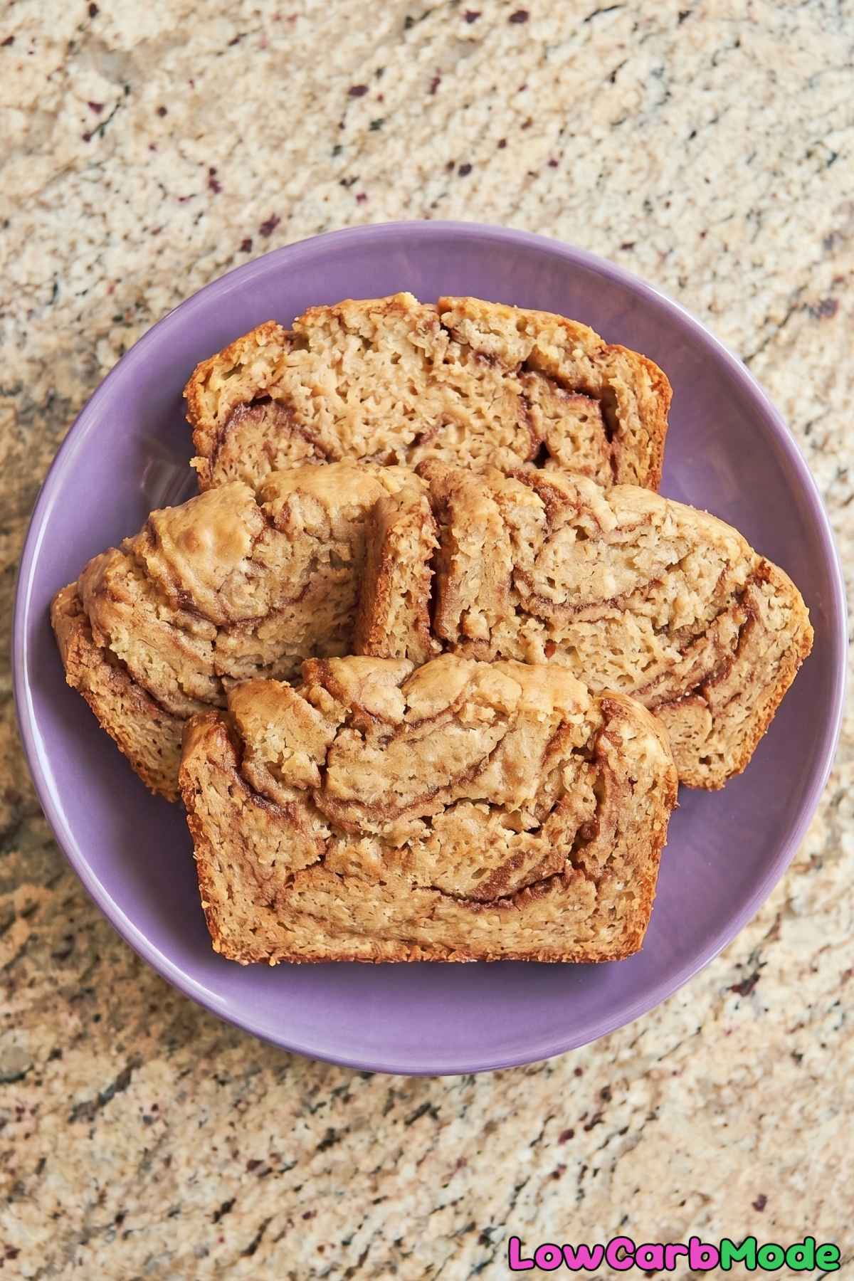 Homemade keto cinnamon bread slices