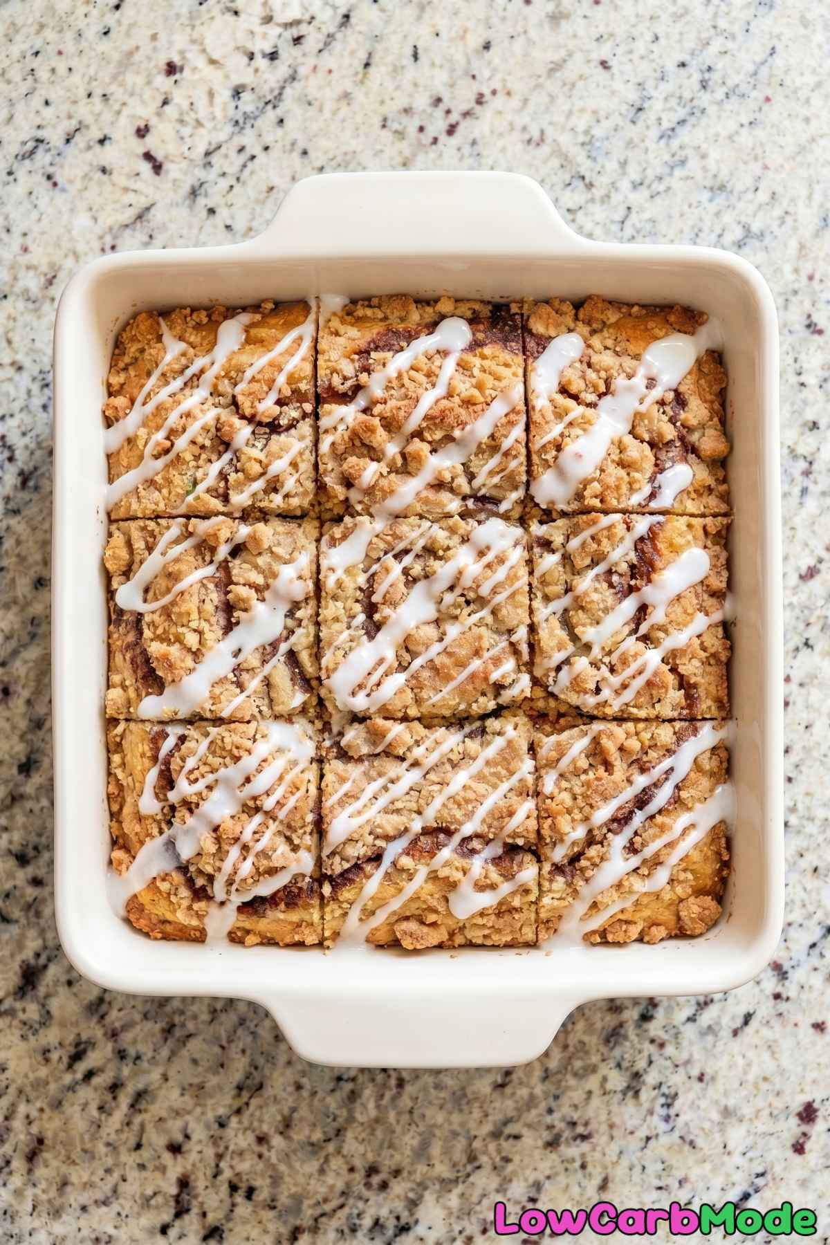Moist keto cinnamon swirl coffee cake