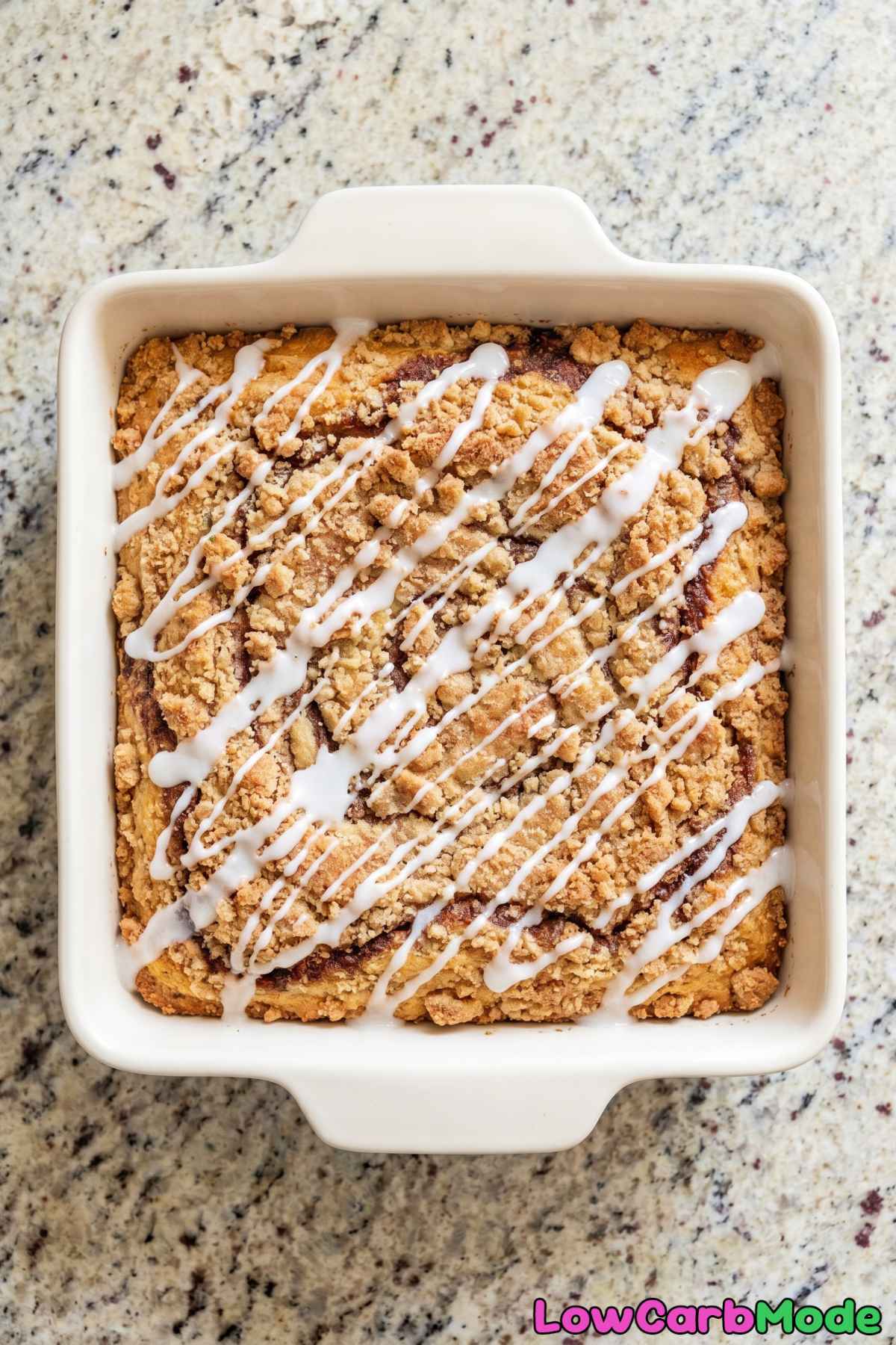 Decadent keto cinnamon swirl coffee cake