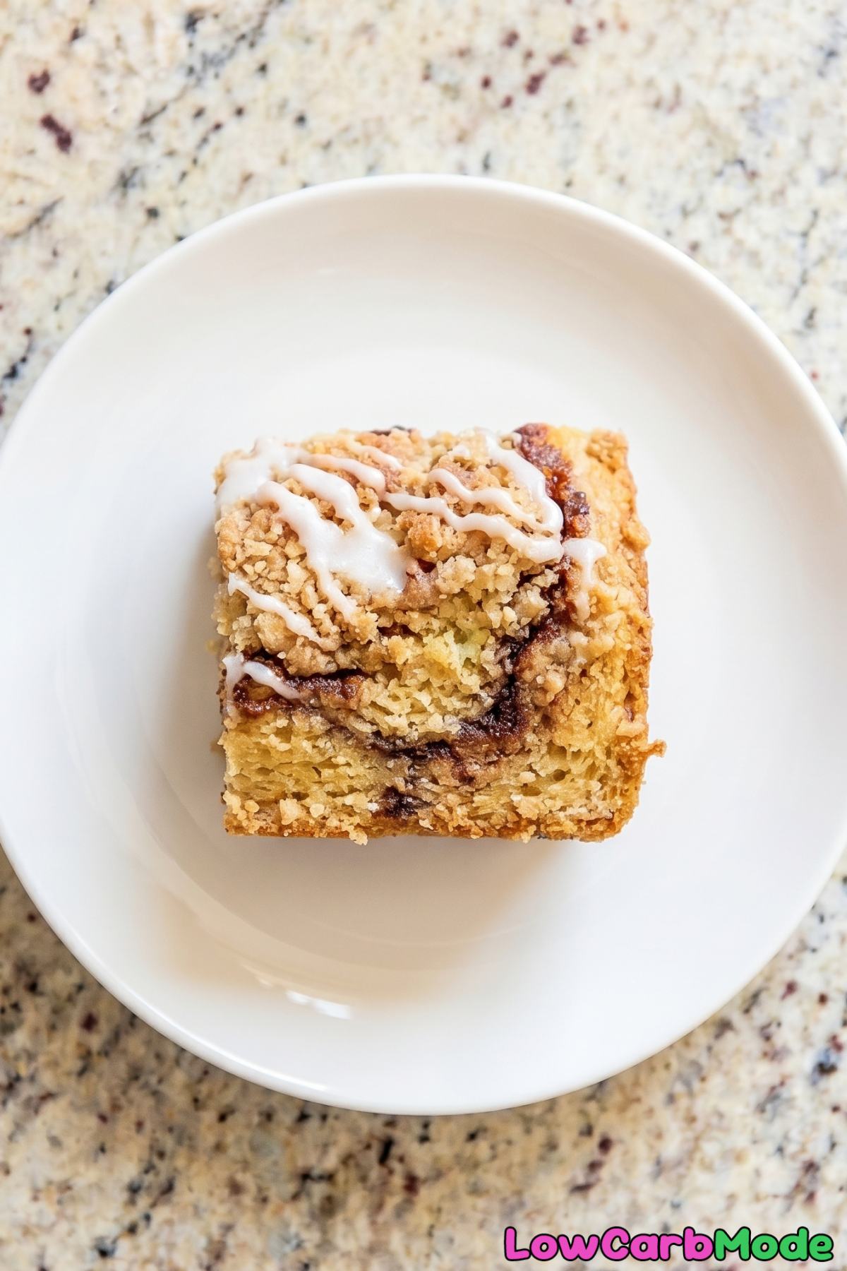 Rich keto cinnamon swirl coffee cake