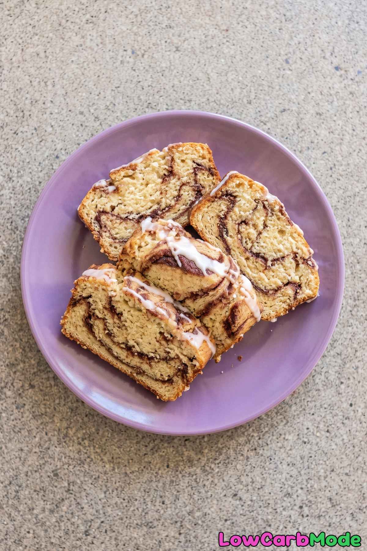 Homemade keto cinnamon swirl cake