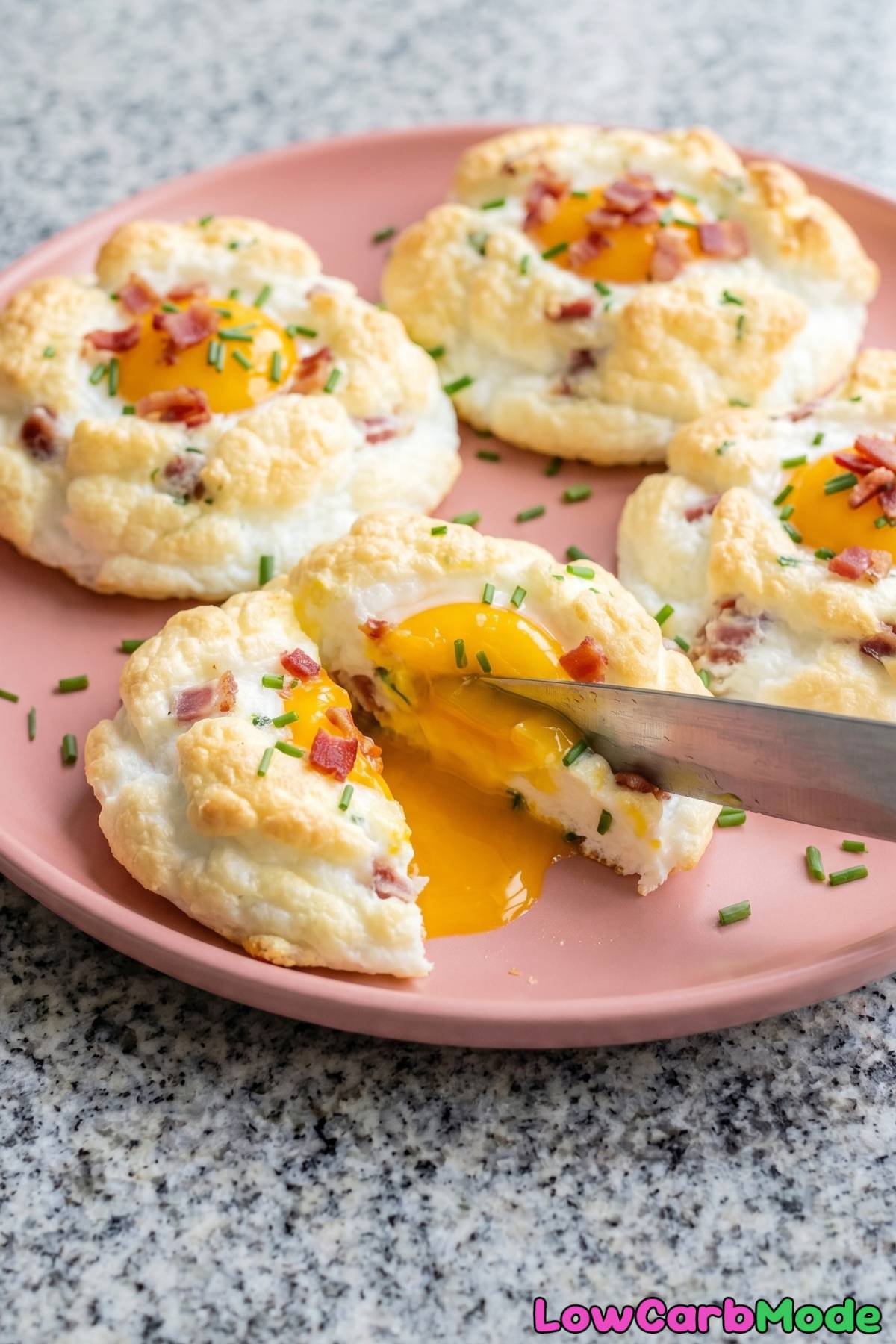delicious cloud eggs with bacon and chives