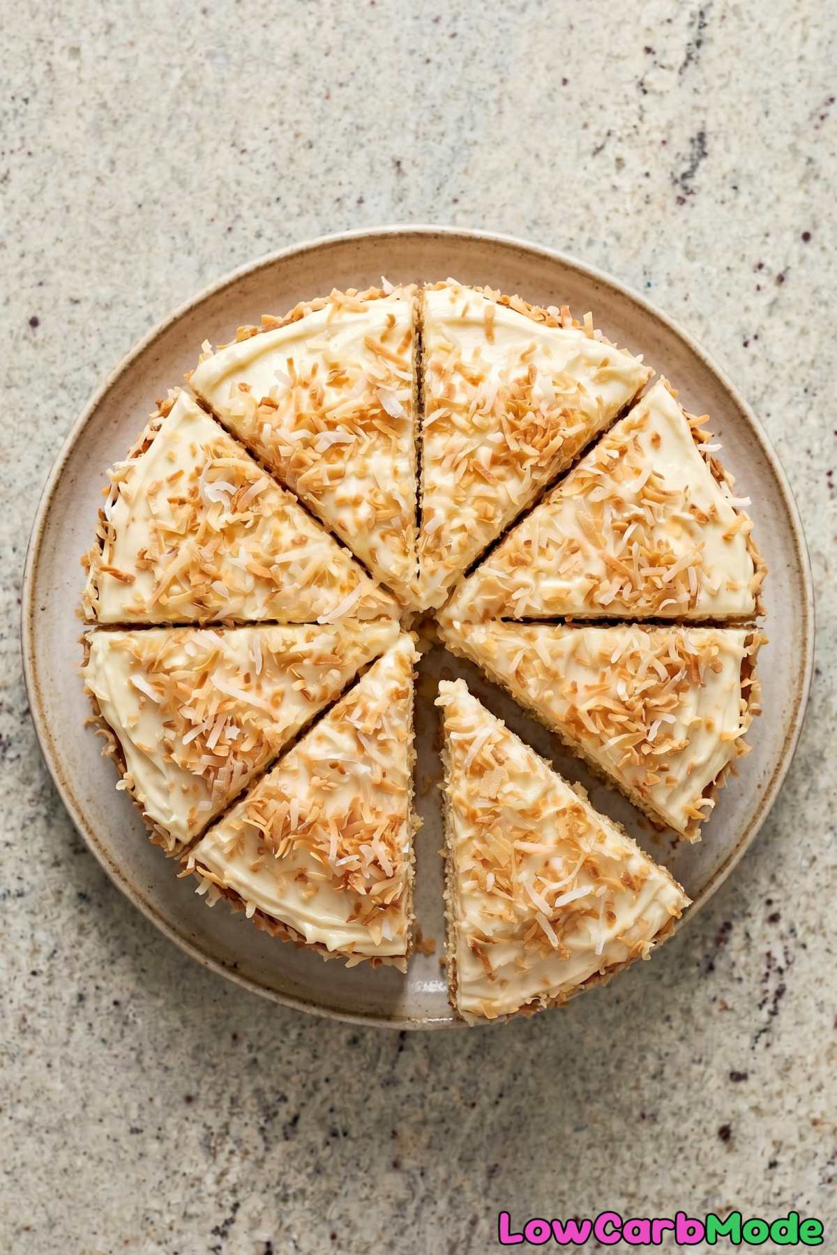 Light and tender keto coconut cake