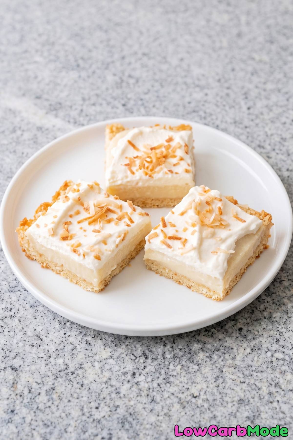 Sweet keto coconut cream dessert bars