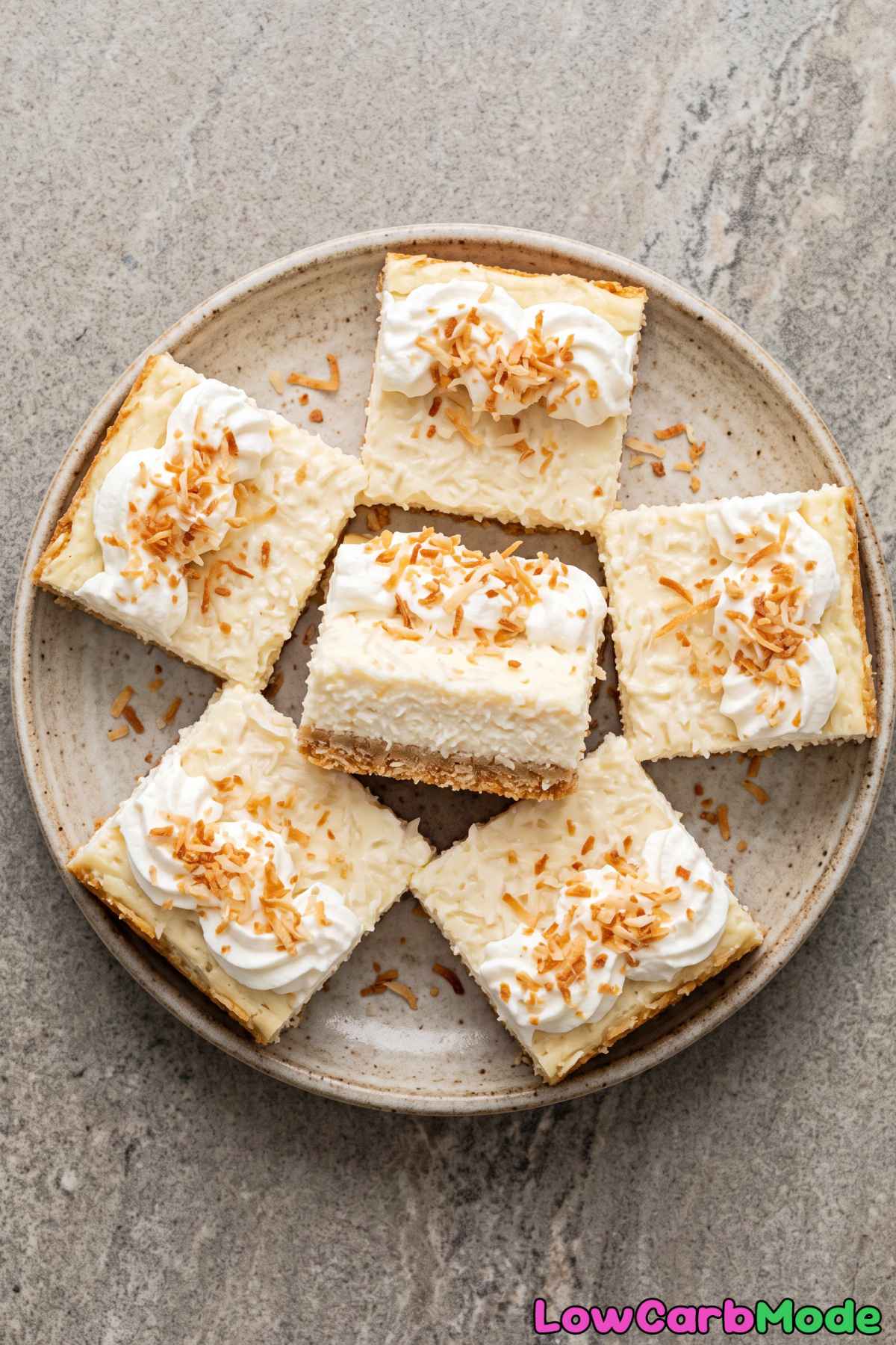 Sweet keto coconut cream pie bars
