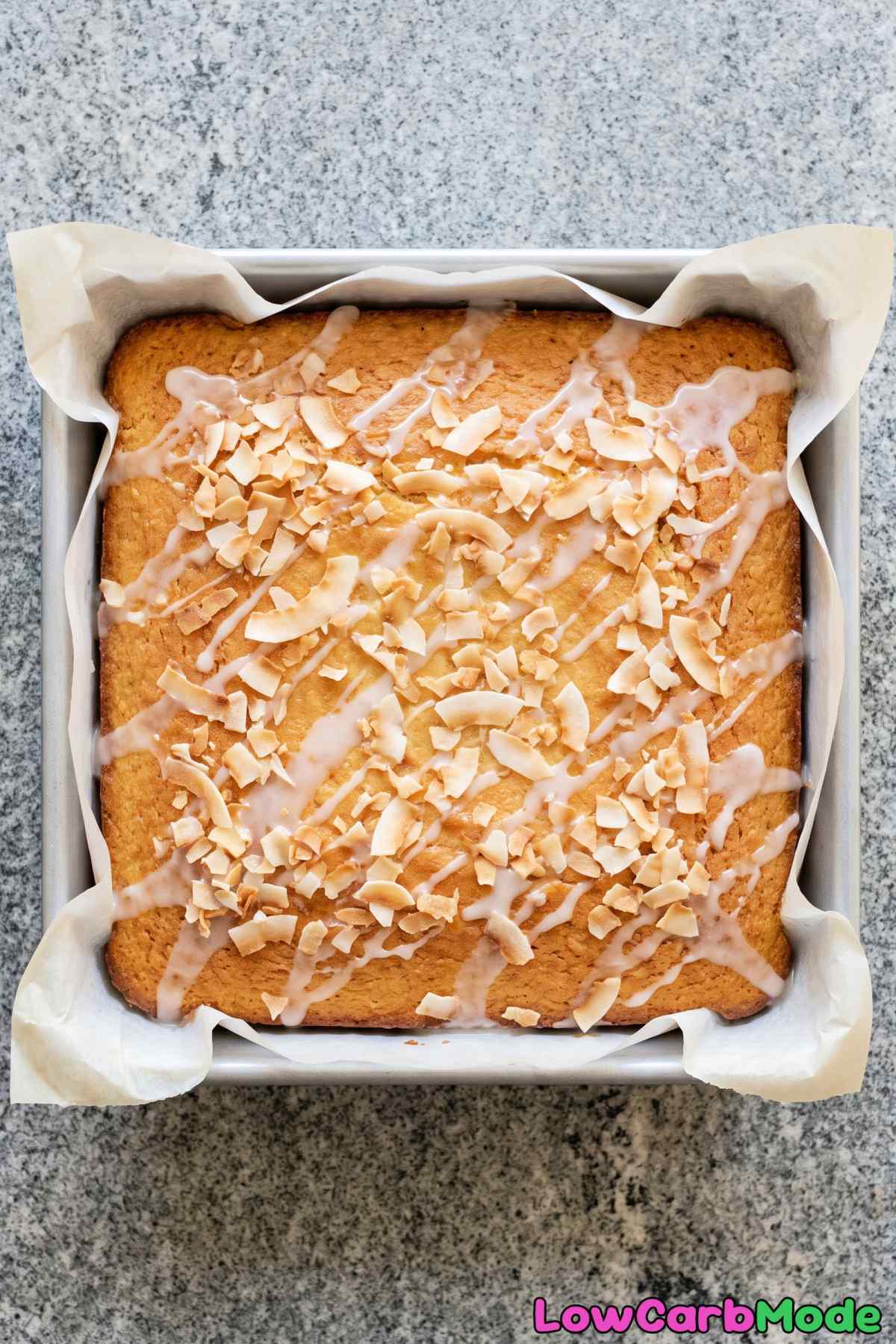 Homemade keto coconut snack cake