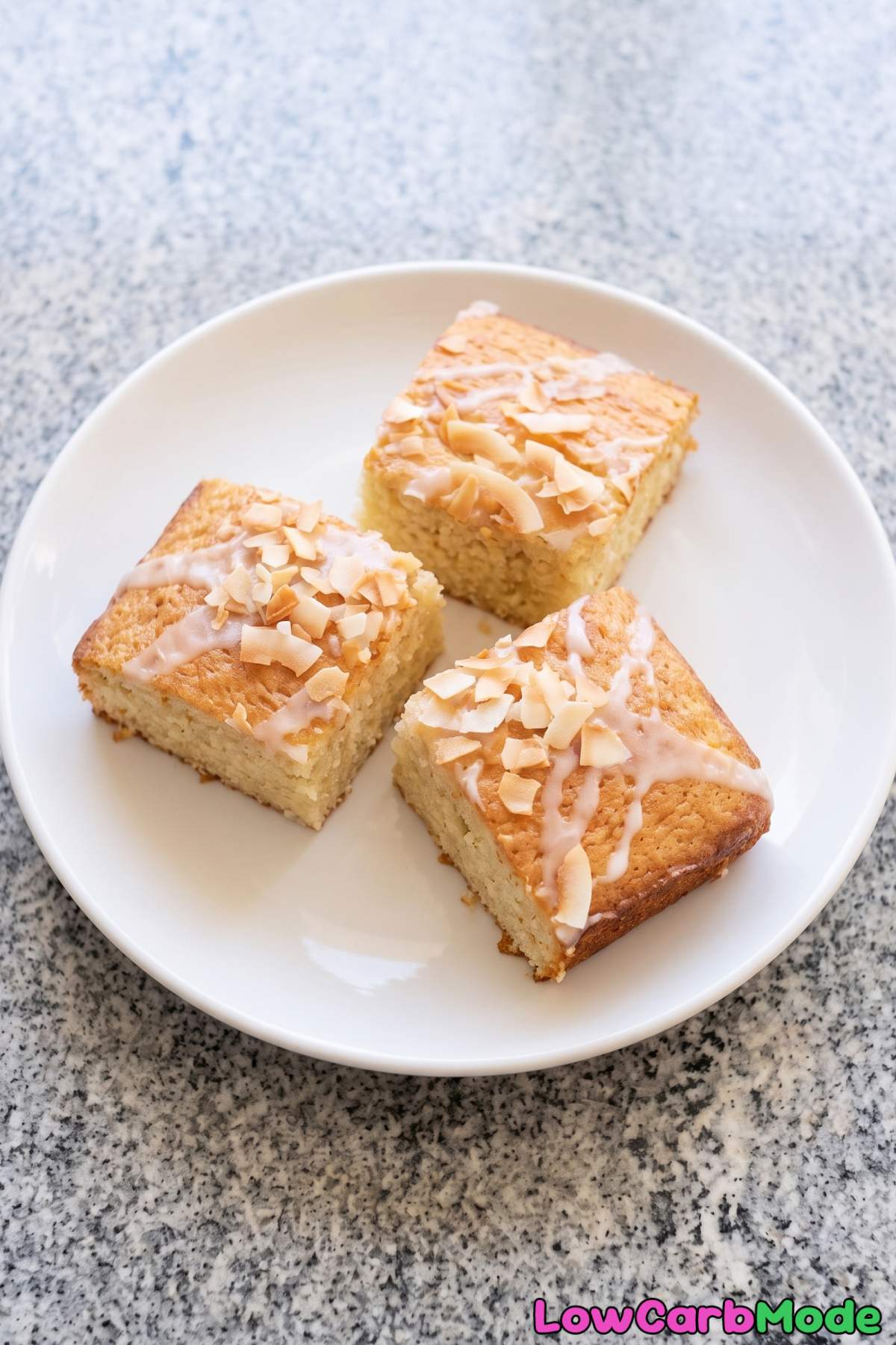 Light keto coconut snack cake