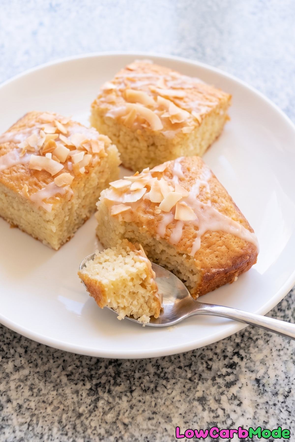 Creamy coconut yogurt keto cake