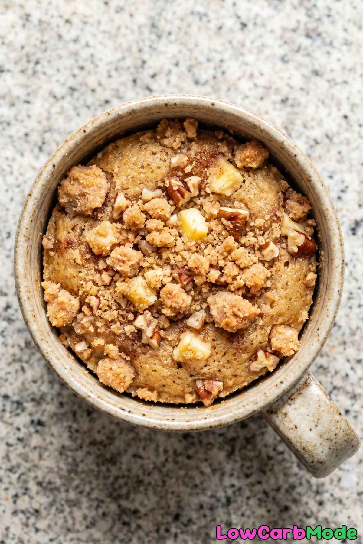 Moist keto coffee cake mug cake